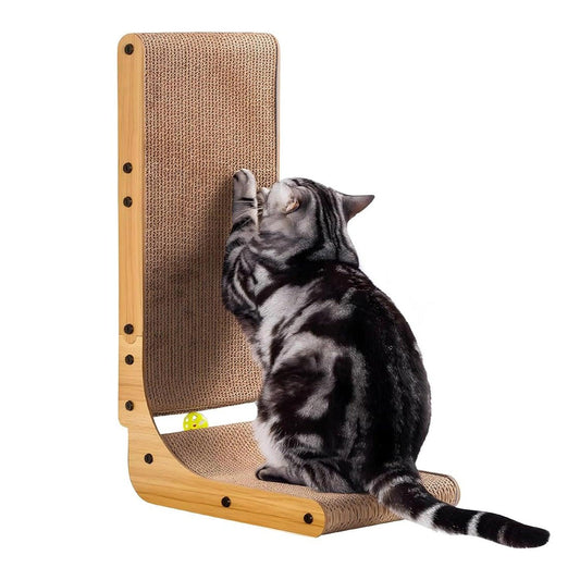 Cat Scratcher Pad - 70 cm L-shaped Wall-mounted Scratch Pad Cardboard Scratching Sur