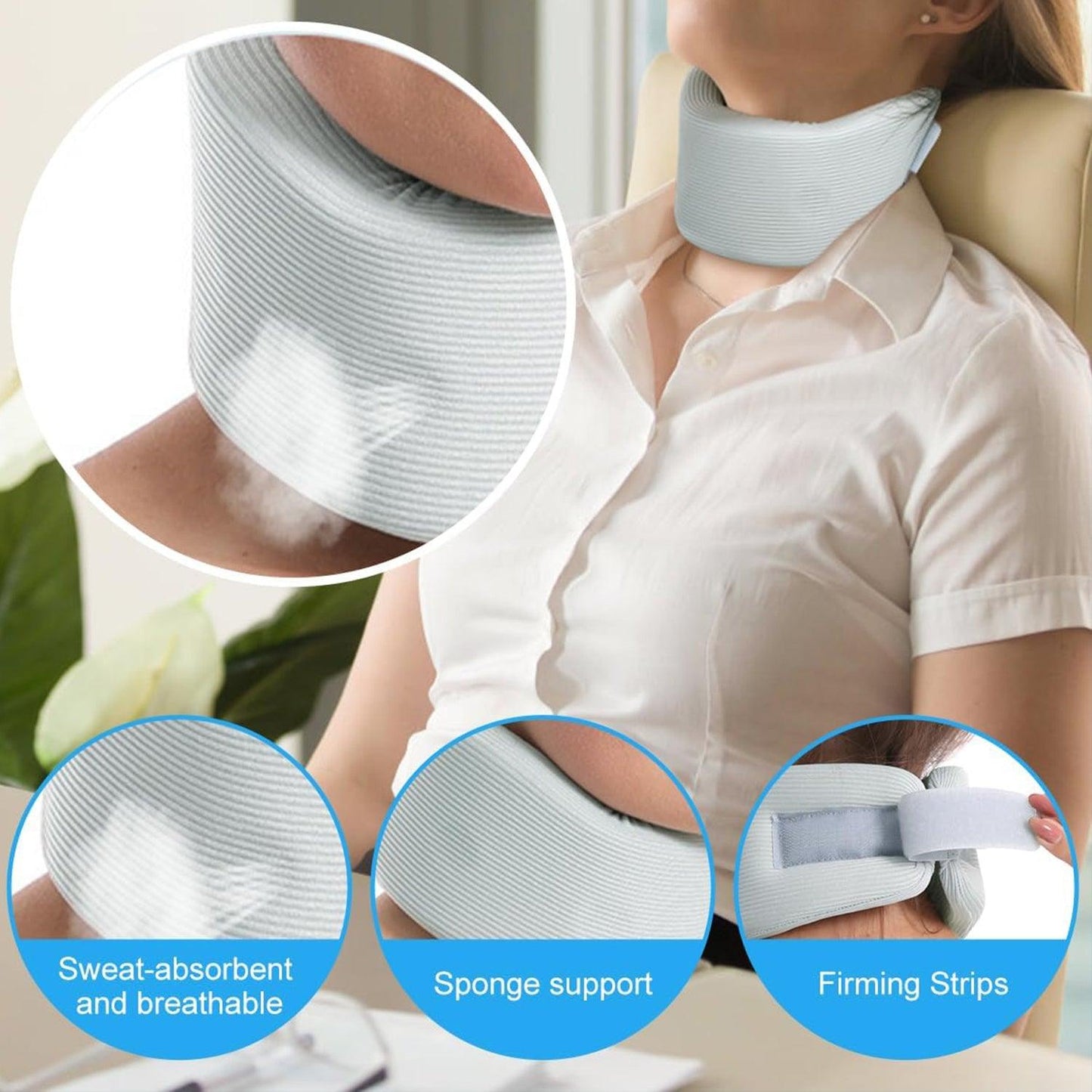 Soft Neck Collar - Medium 14-16"/35-40cm Foam Neck Collar Cervical Whiplash/vertebrae Brace