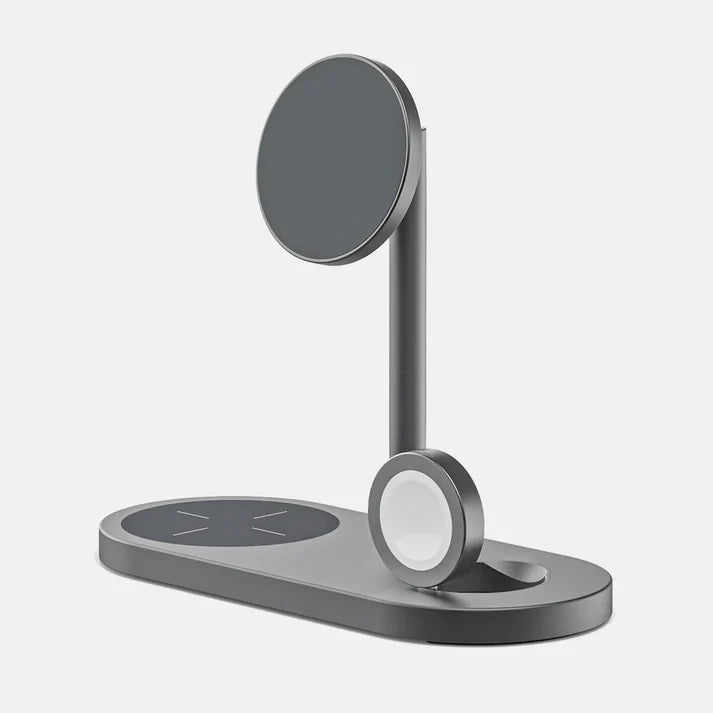 3-in-1 Wireless Charging Stand – Fast Magnetic Charger for Phone, Watch & Earbuds