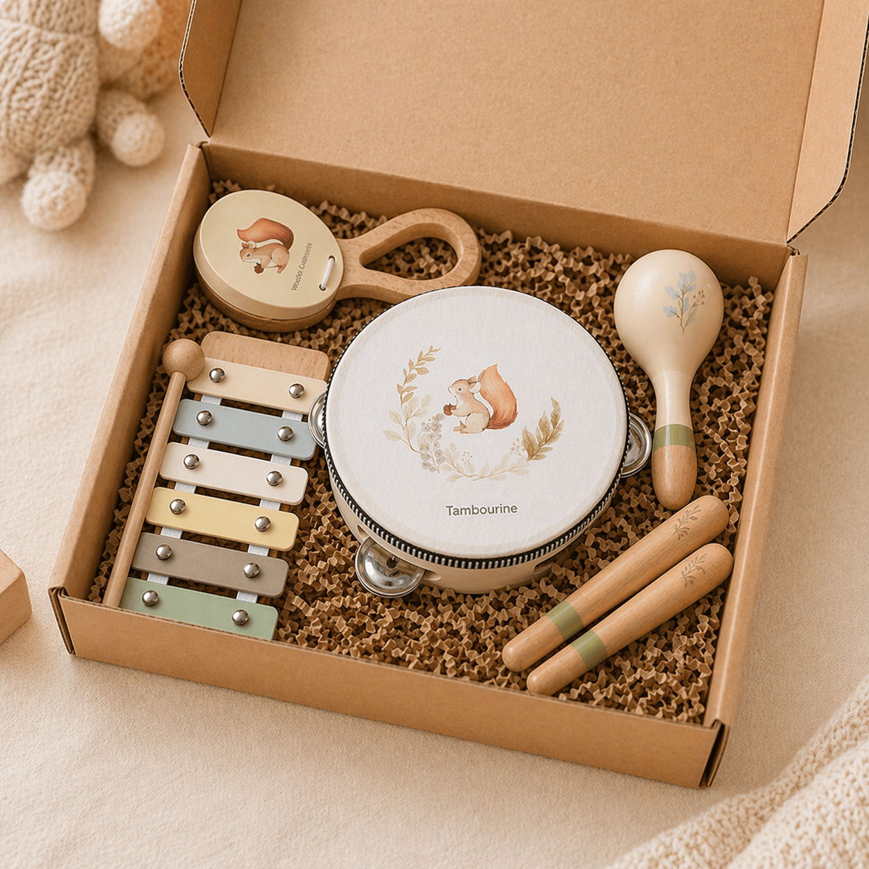 Montessori Wooden Musical Instruments Set for Babies – Sensory Learning Toy