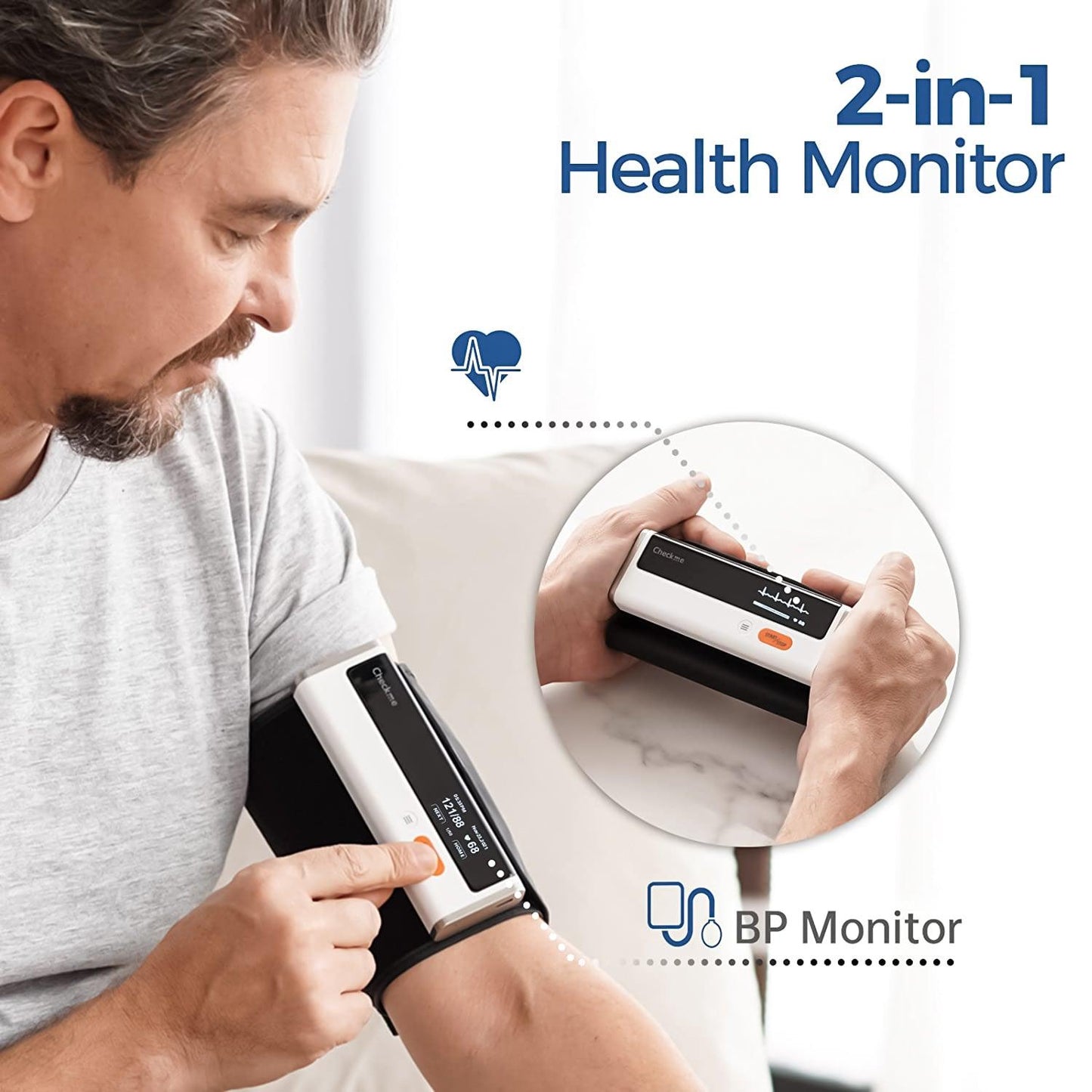 Blood Pressure Machine - Wireless Upper Arm Blood Pressure Monitor ECG Monitor 2 in 1 Machine Free APP