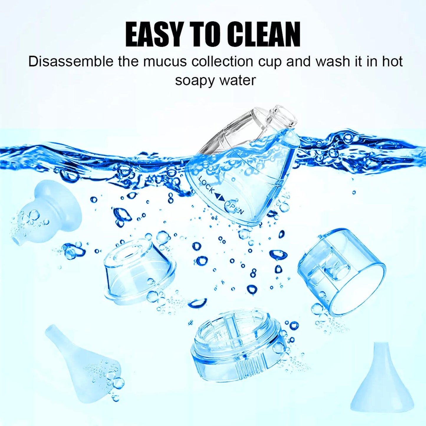 Electric Nose Aspirator - Rechargeable Baby Nasal Aspirator Safe Hygienic Nose Cleaner for Infant