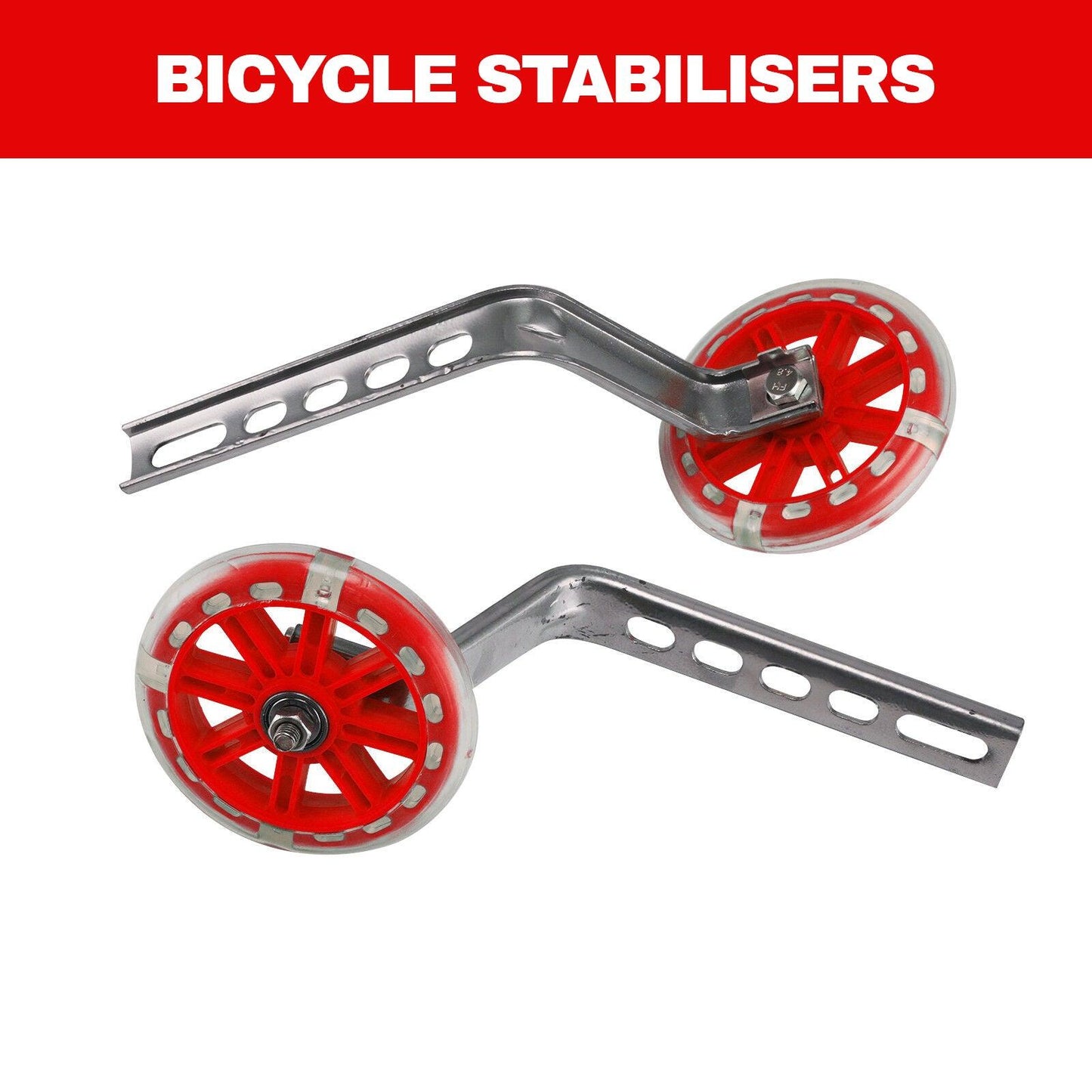 Halfords Bike Stabilisers - LED Flash Children Bicycle Stabilisers Kids Training Cycle Wheel For 12-20" Bike
