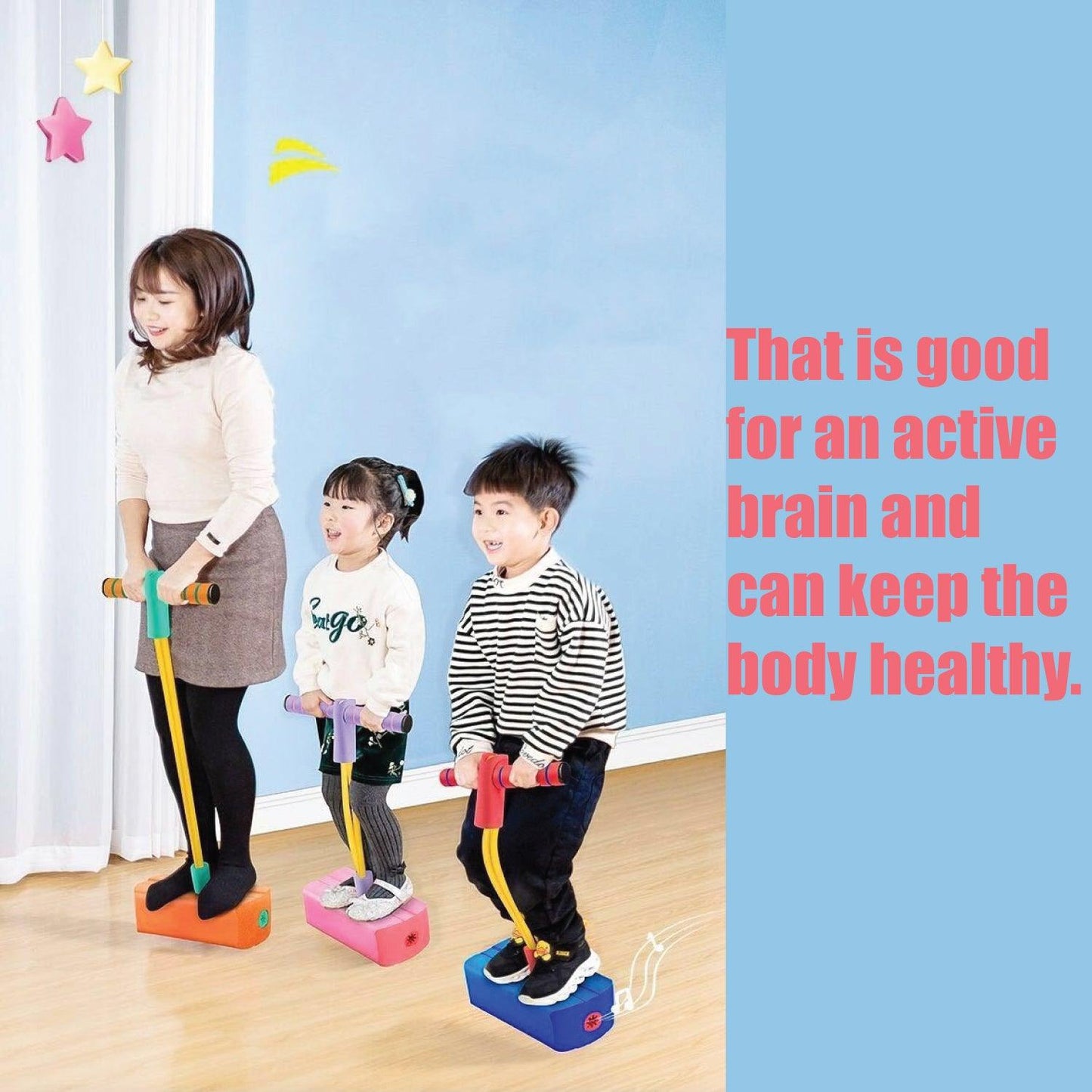 Pogo Sticks for Kids - Foam Pogo Jumper for Kids, Pink children's fitness toys, outdoor jumping balance sense indoor