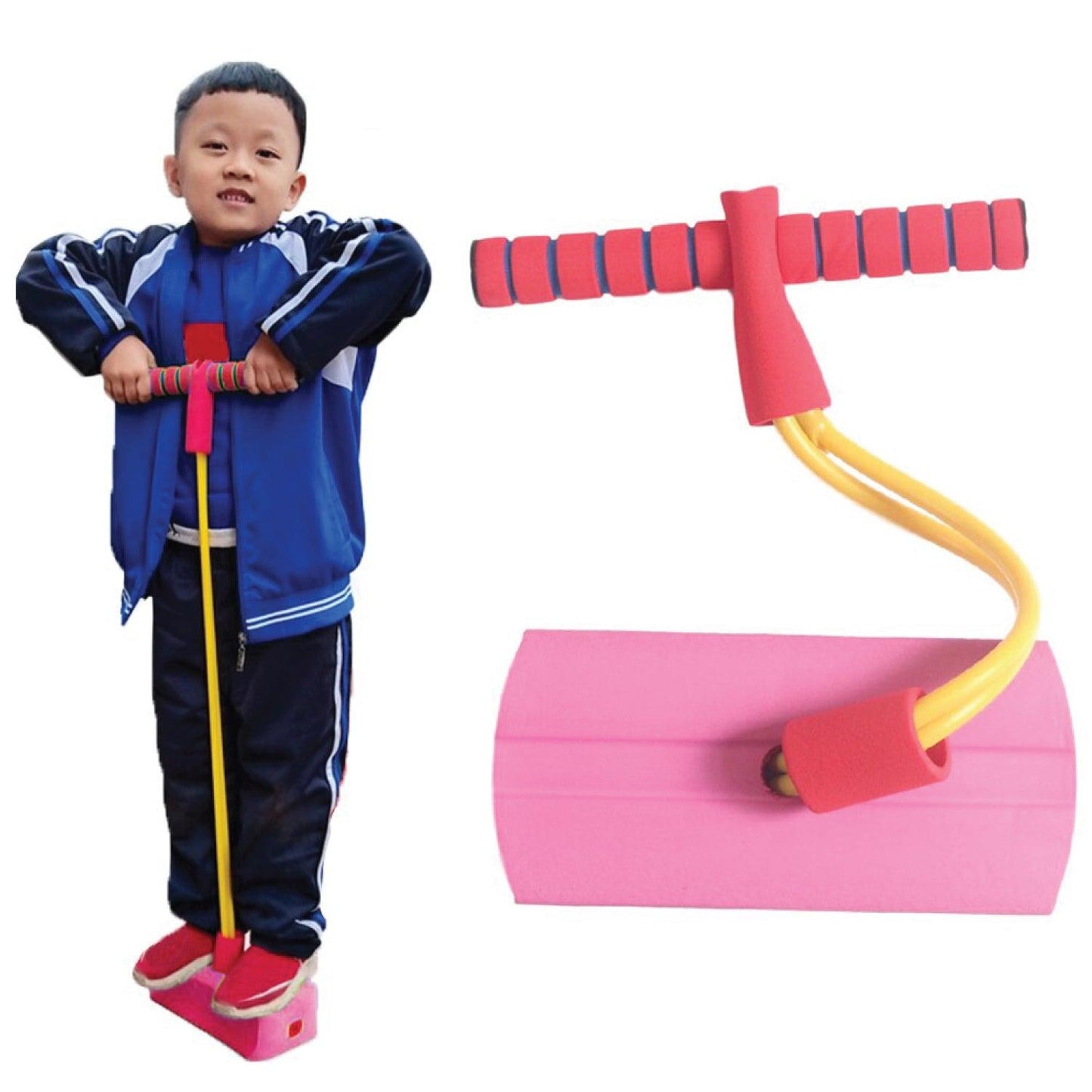 Pogo Sticks for Kids - Foam Pogo Jumper for Kids, Pink children's fitness toys, outdoor jumping balance sense indoor