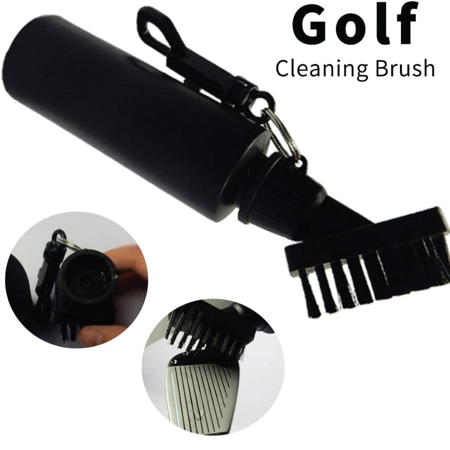 Golf Club Cleaning Brush - Golf Club Brush Groove Cleaner with Built-in Water Spray & Retractable Keychain