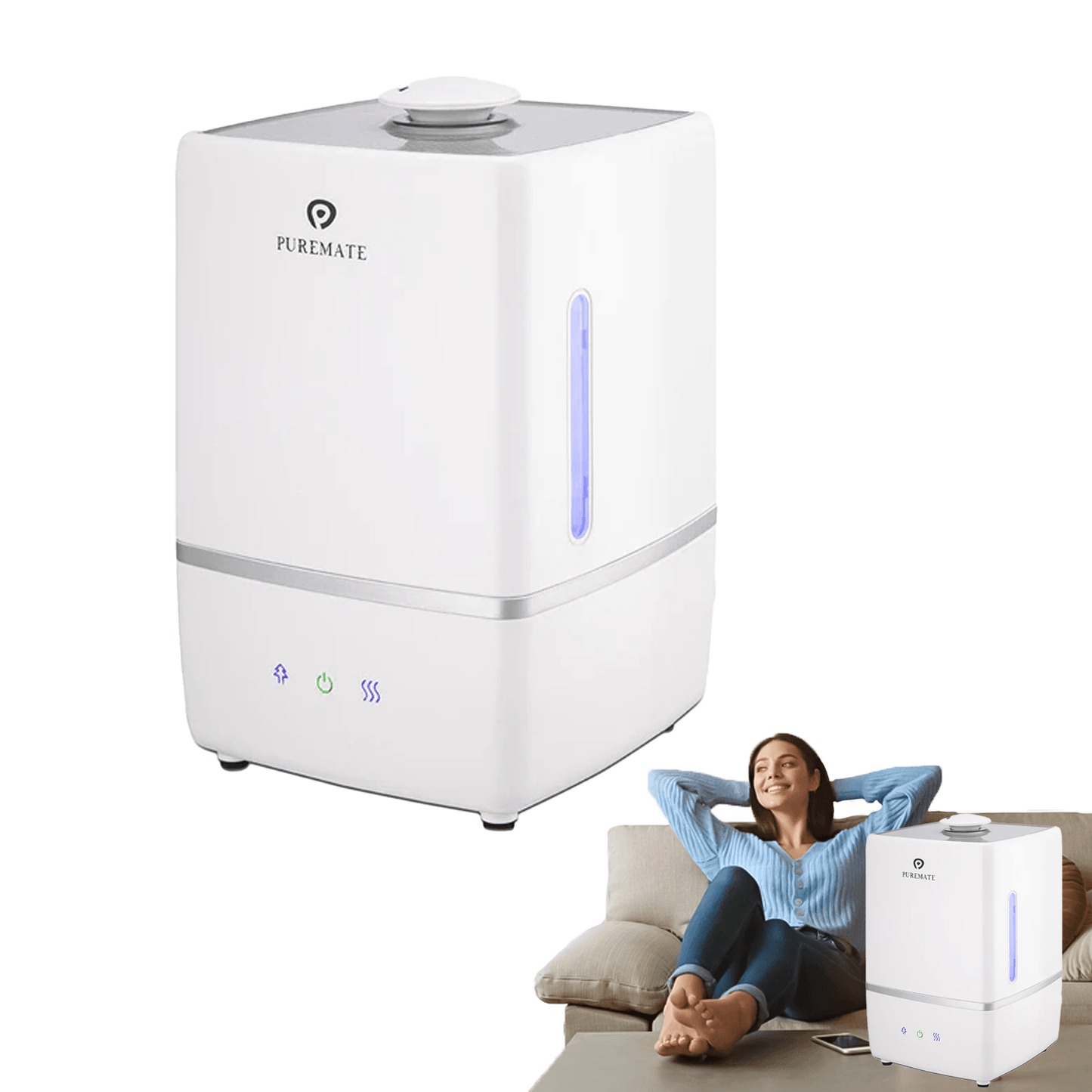 Cold Mist Humidifier - Auto Shut-Off Ultrasonic Cool & Warm Mist Humidifier with Ioniser and Aroma Diffuser Tray