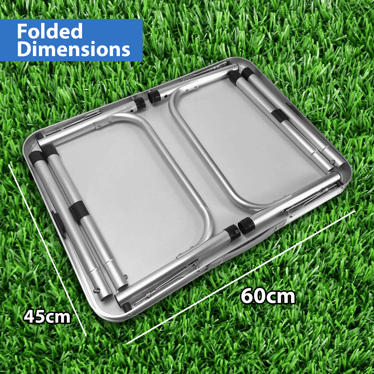 Aluminium Foldable Camping Table - Portable Outdoor Picnic & BBQ Table with Carry Handle