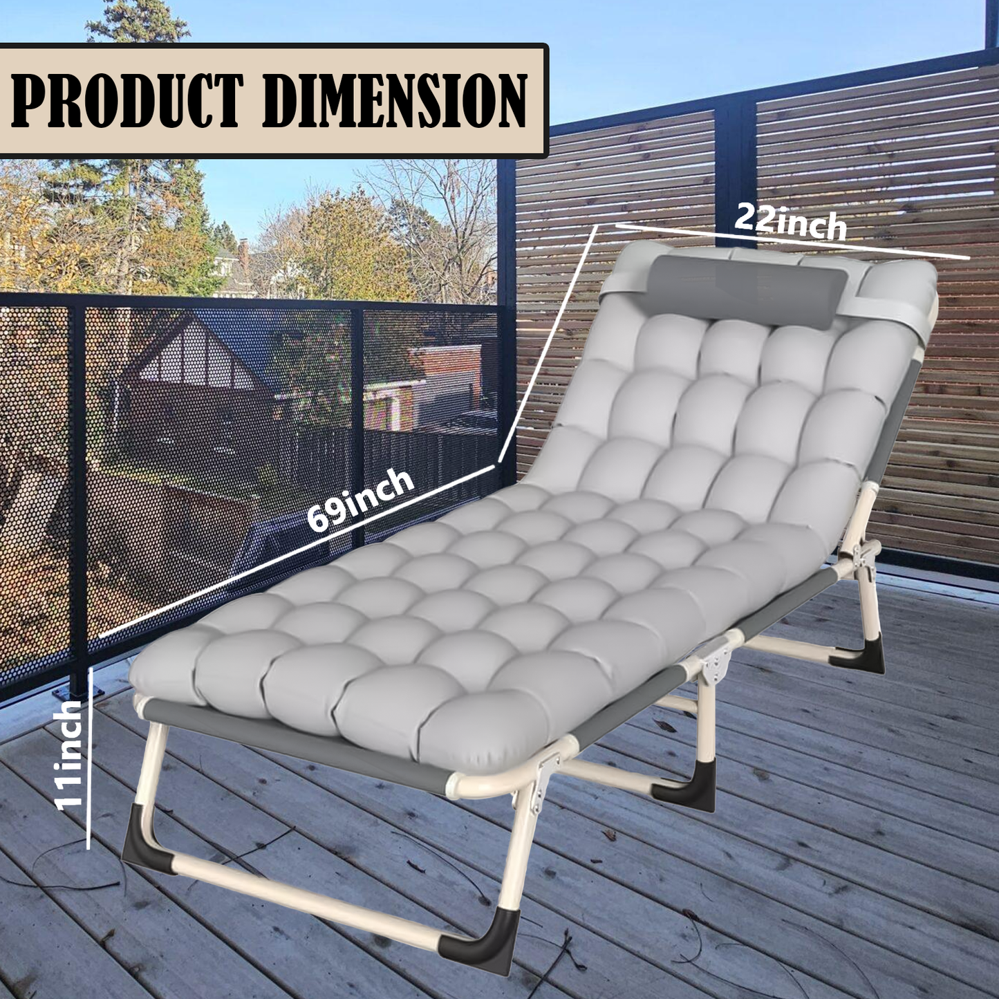 Collapsible Sun Lounger – Foldable Reclining Garden Chair for Outdoor Relaxation