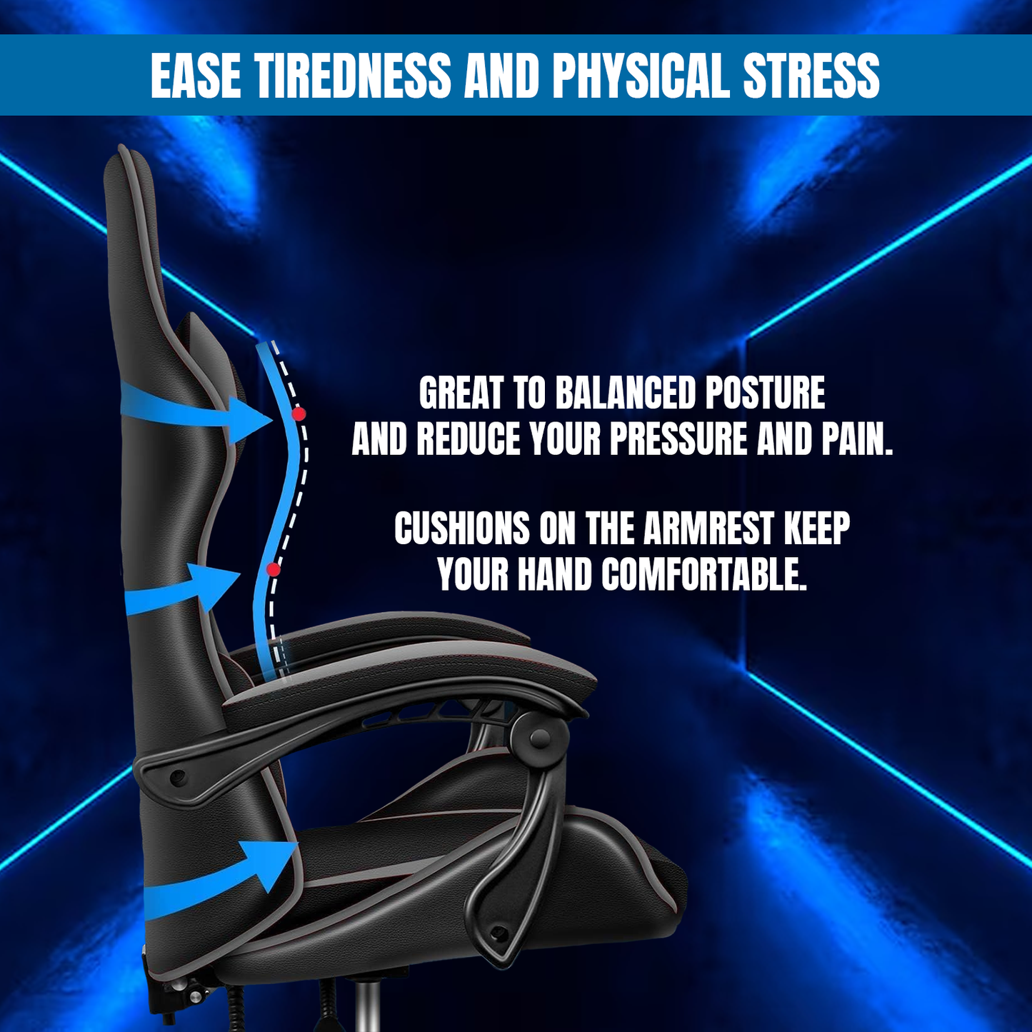 Computer Gaming Office Chair – Executive Style Gamer Chair with Wheels for Home & Office