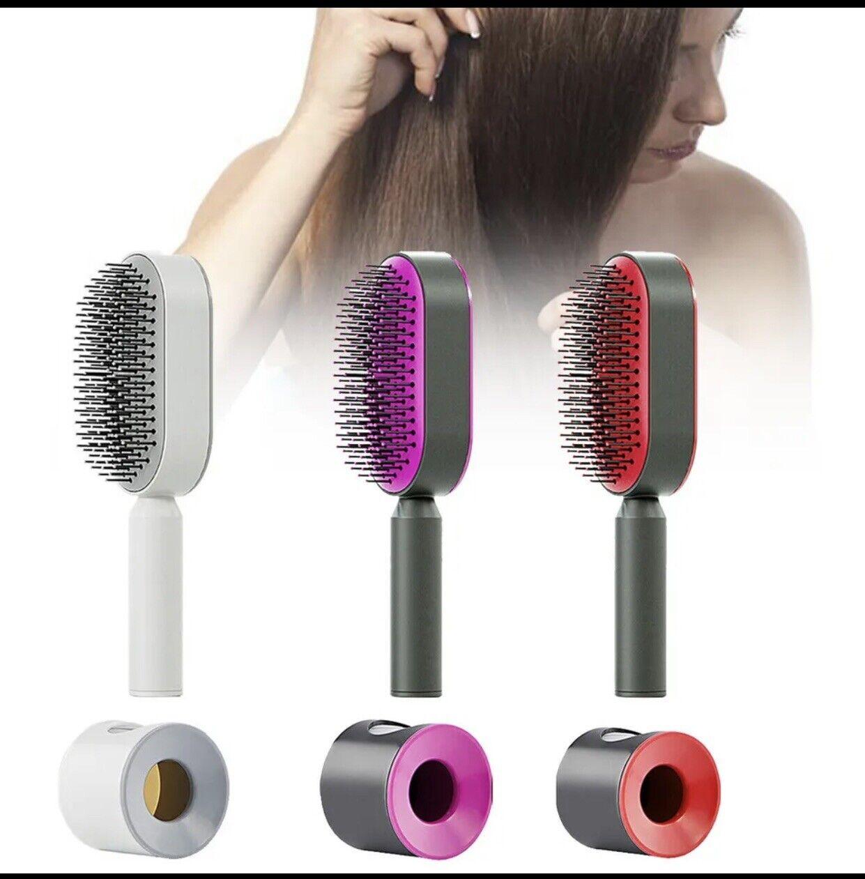 Self Cleaning Hair Brush - Air Cushion Comb Press Type Cleaning Design Comfortable Hair Brush