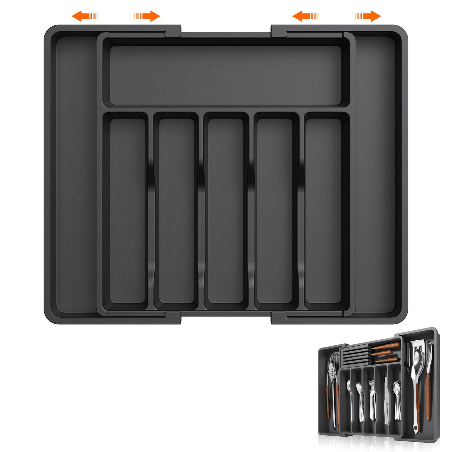 Cutlery Tray For Drawer - Extendable Drawer Organiser Insert For Kitchen Utensils Storage