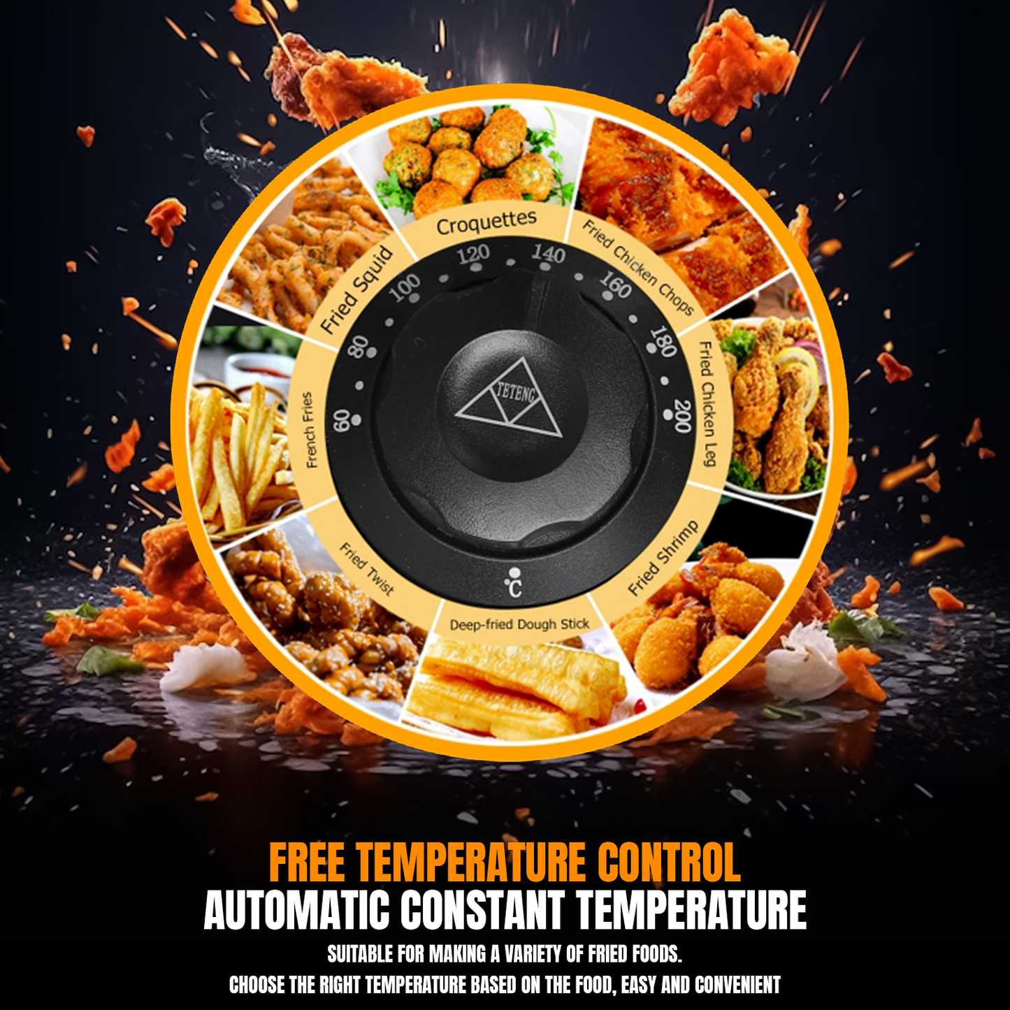 Electric Deep Frying Machine – 6L Oil Capacity Stainless Steel Fryer with Adjustable Temperature