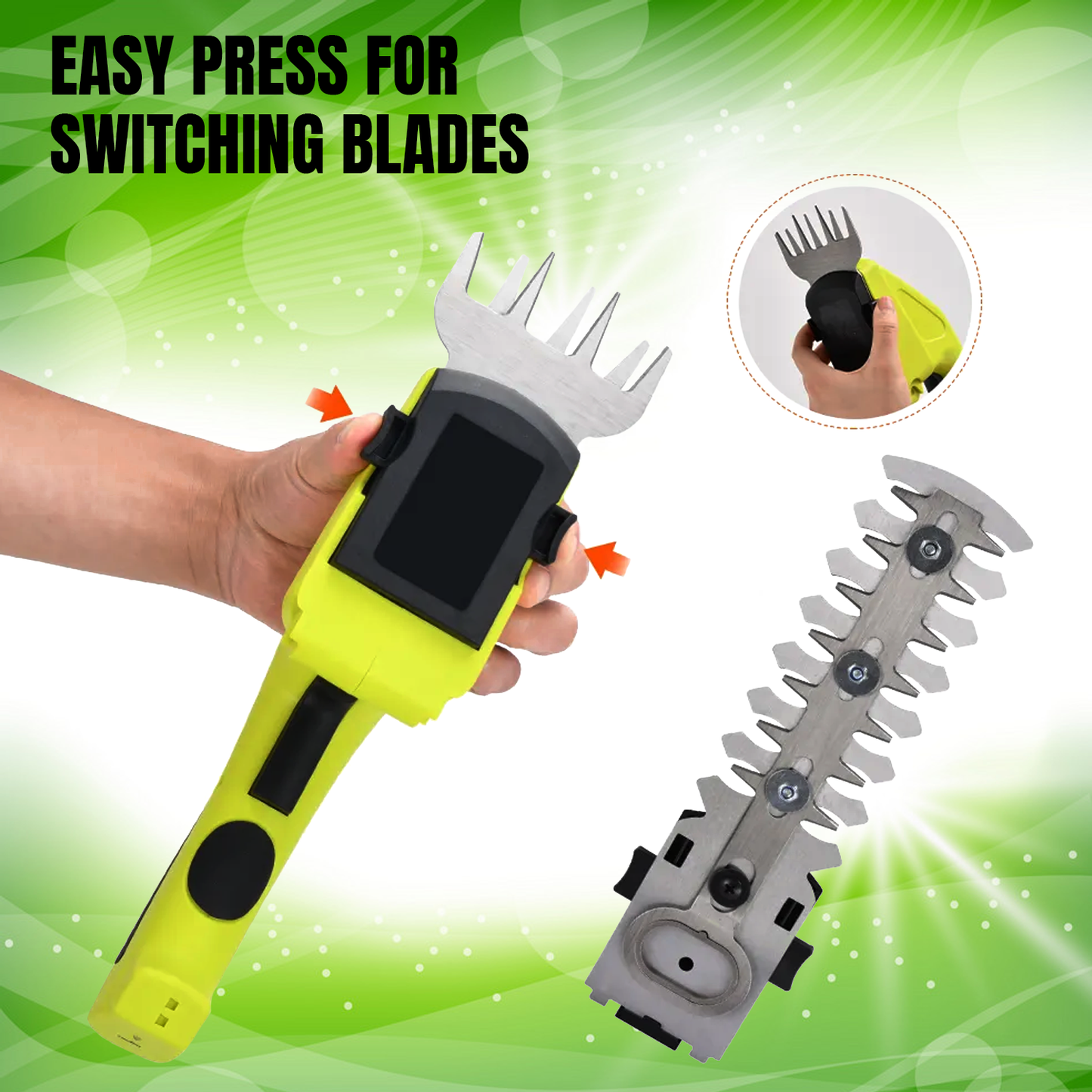 Hedge Trimmer Cutter – Cordless 3.6V Handheld Electric Shrub and Grass Cutter with Charger