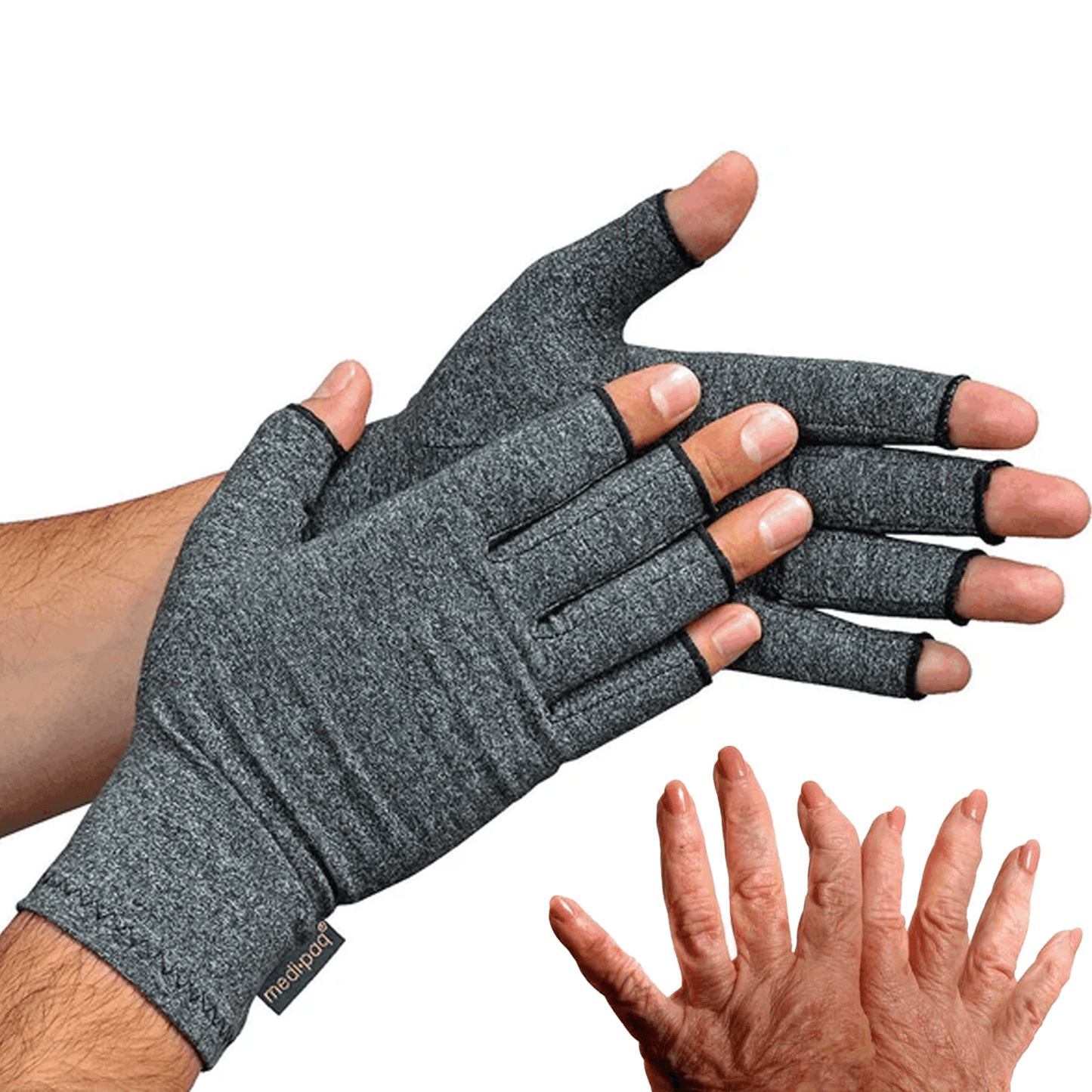 Compression Gloves for Arthritis - Fingerless Pain Relief Arthritic Hands Rheumatoid Anti Arthritis Elastic Gloves