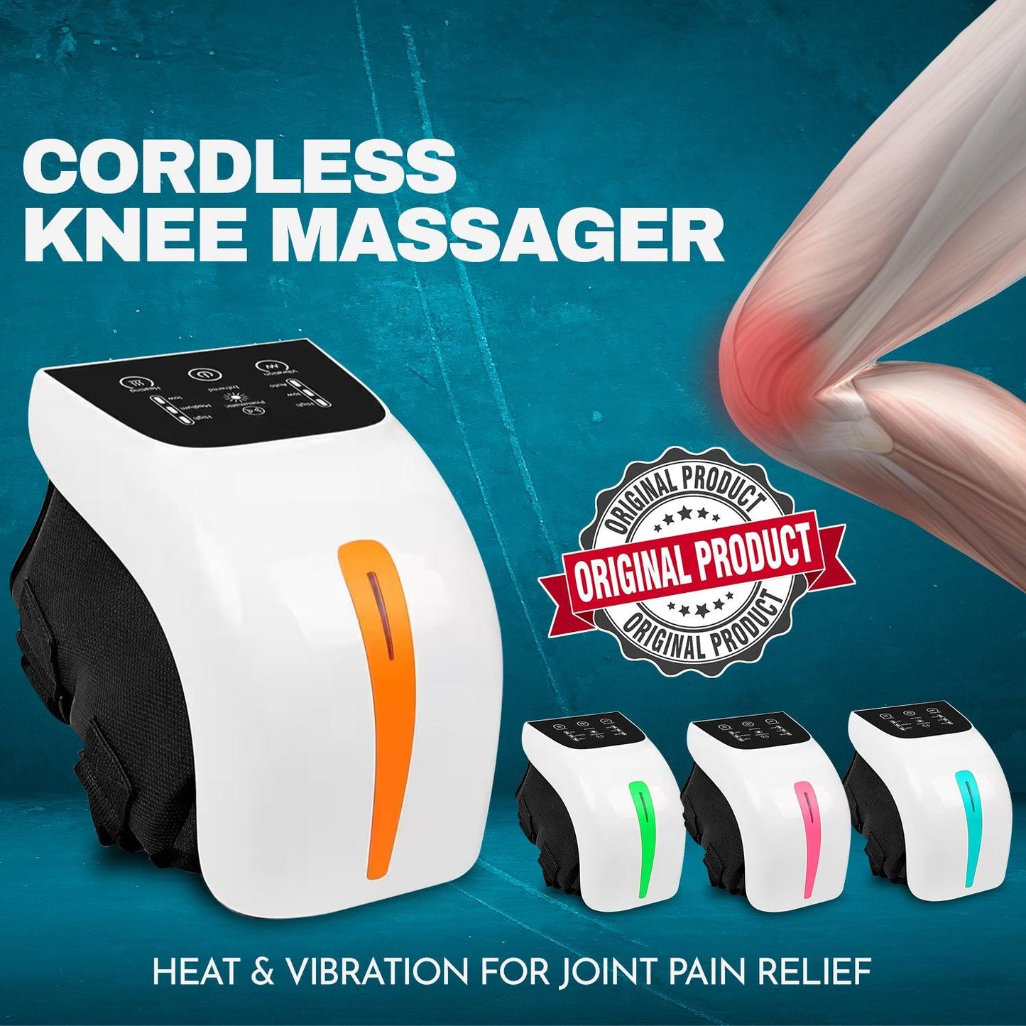Knee Massager Machine - Electric Knee Massager Pain Relief Red Light Hot Vibration Massage