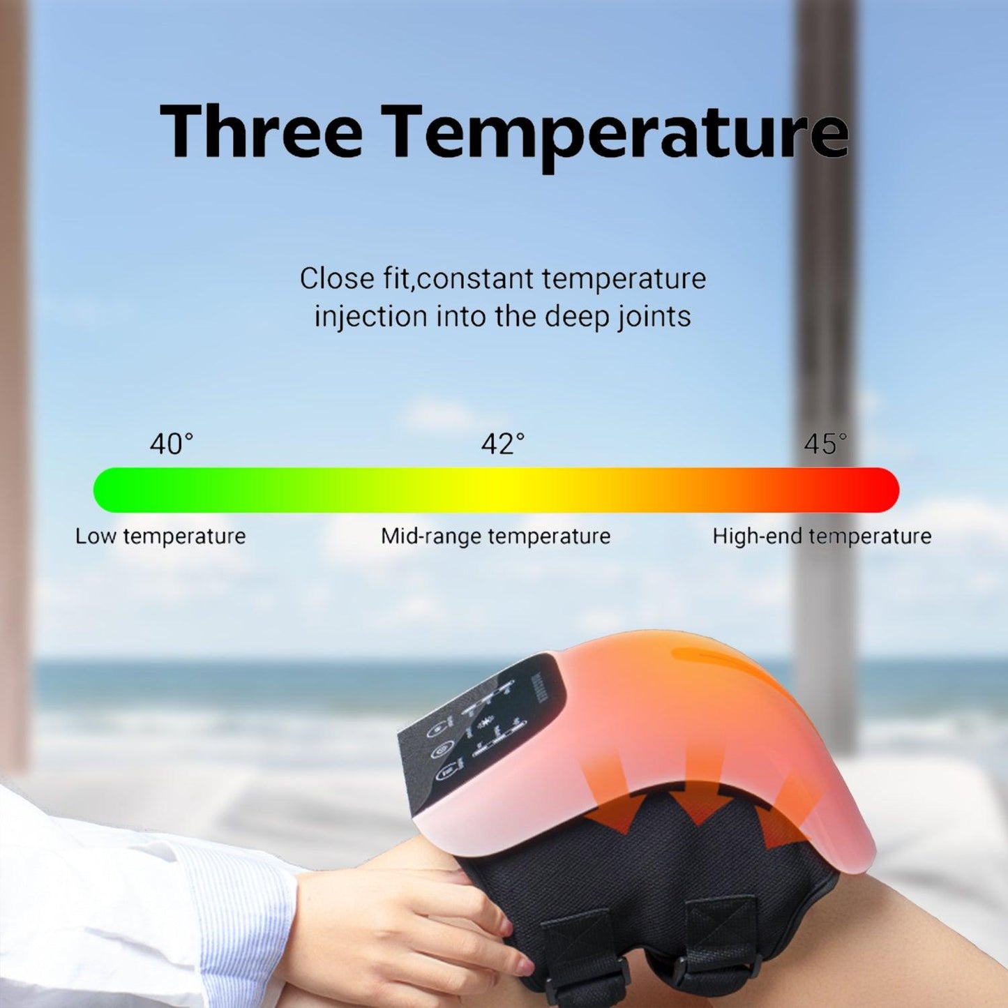 Knee Massager Machine - Electric Knee Massager Pain Relief Red Light Hot Vibration Massage