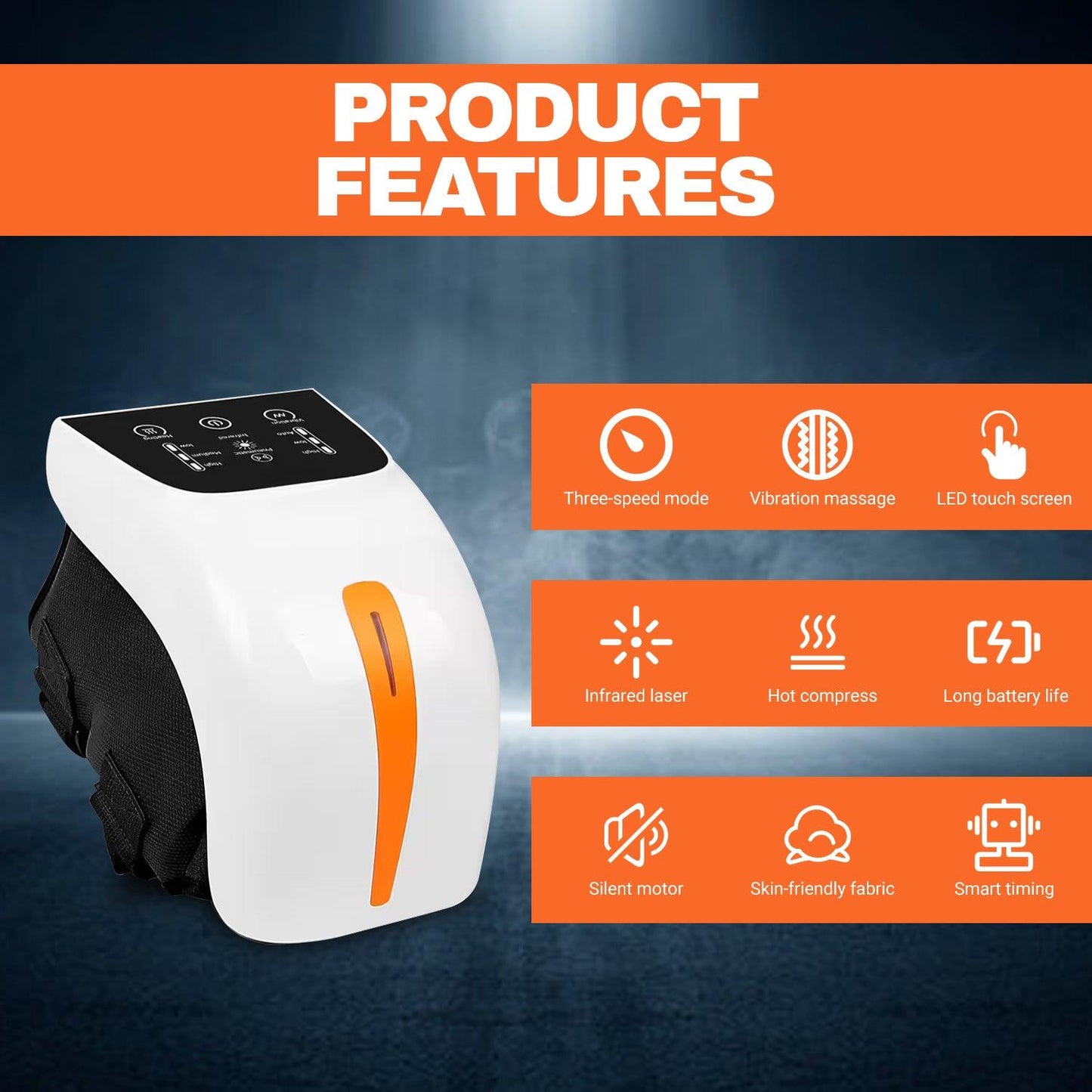 Knee Massager Machine - Electric Knee Massager Pain Relief Red Light Hot Vibration Massage