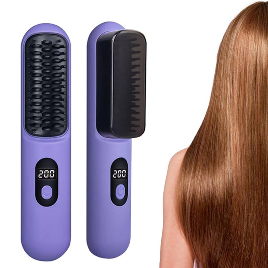 Cordless Hair Straightener - Portable Hair Straightener Brush Antiscald Hair Iron