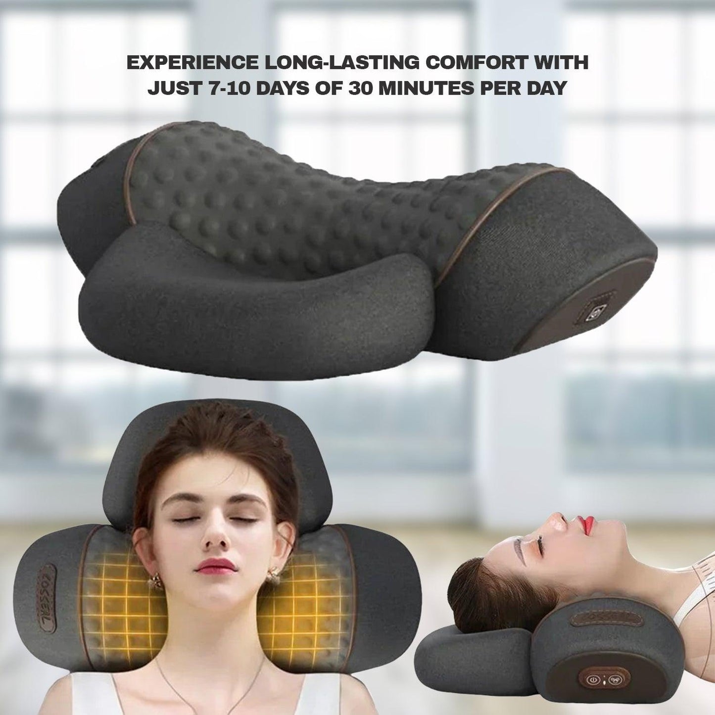 Neck Massager Pillow - 3 in 1 Neck And Shoulder Massager Memory Foam Back Massager