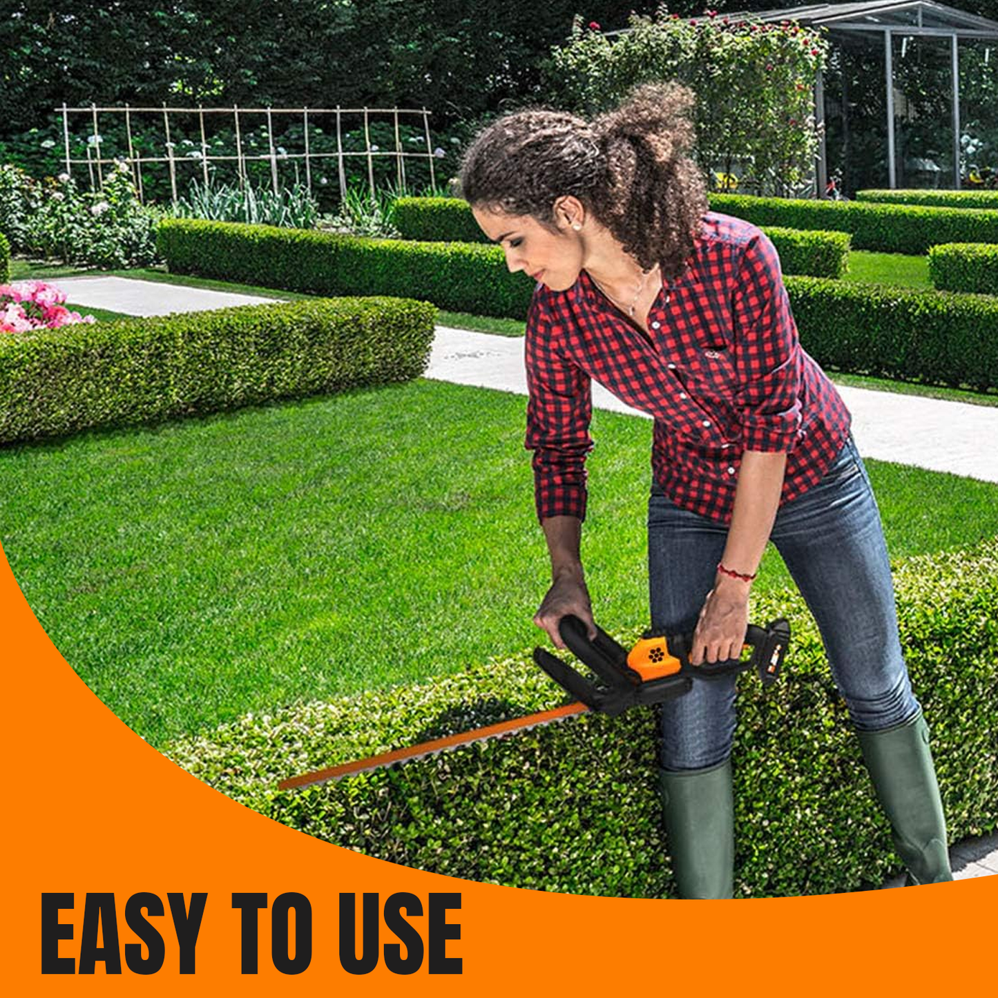 Cordless Hedge Trimmer – 2-in-1 Electric Shrub and Grass Cutter with Rechargeable Battery