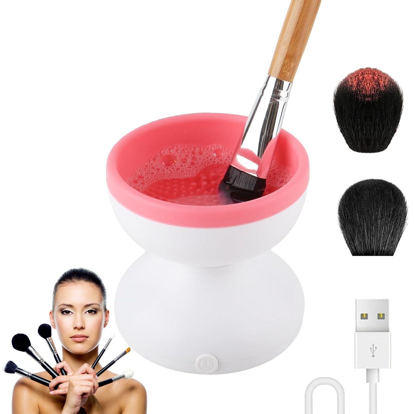 Cosmetic Brush Cleaner - Automatic Electric Makeup Brush Cleaning Machine Fast Clean Dryer