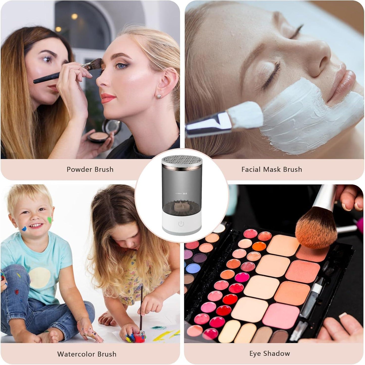 Makeup Brush Cleaner Machine - Automatic Fast Electric Brush Cleaning Holder Dryer