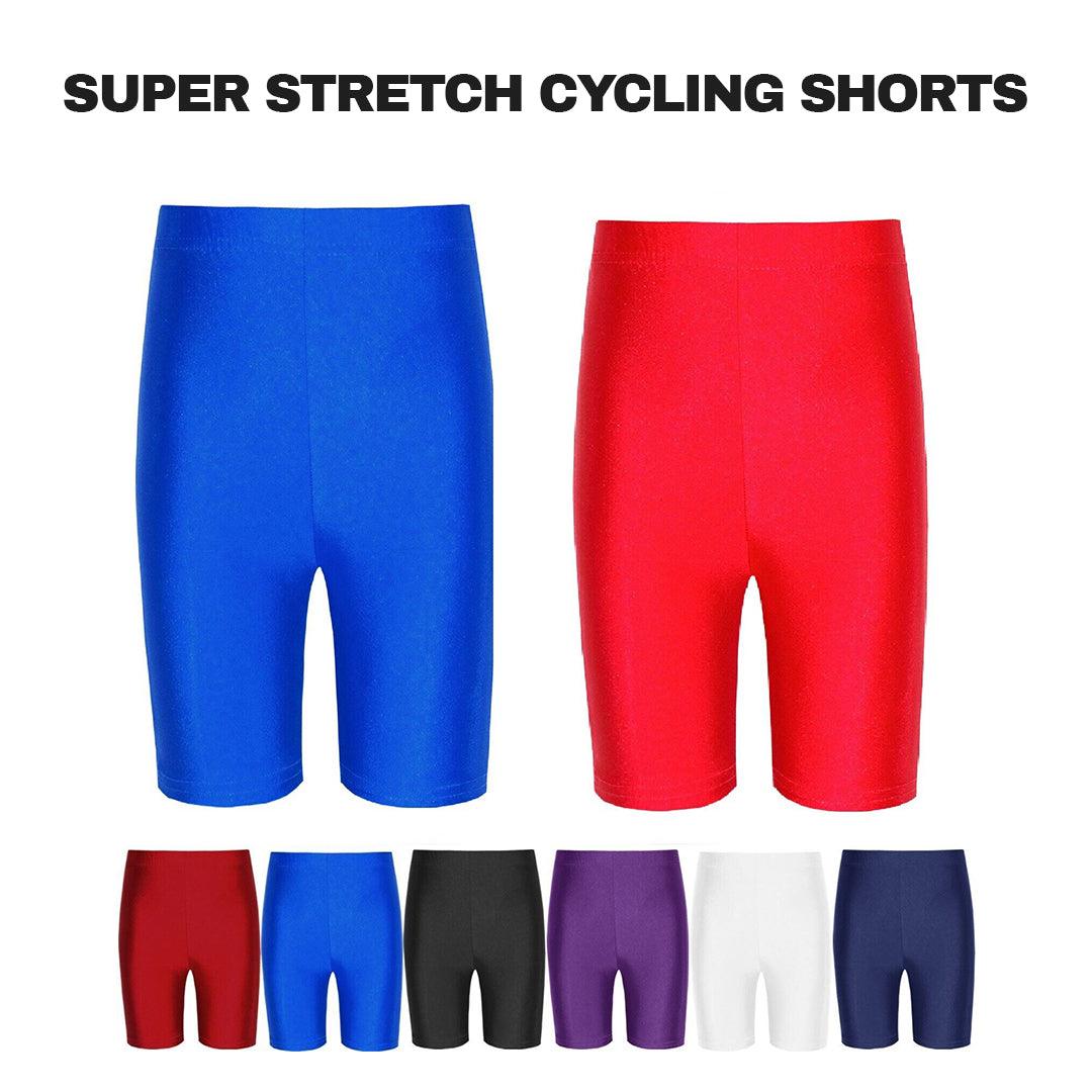 Stretch Cycling Shorts - Mens Boys Super Stretch Cycling Shorts School PE Sports Gym Running Yoga