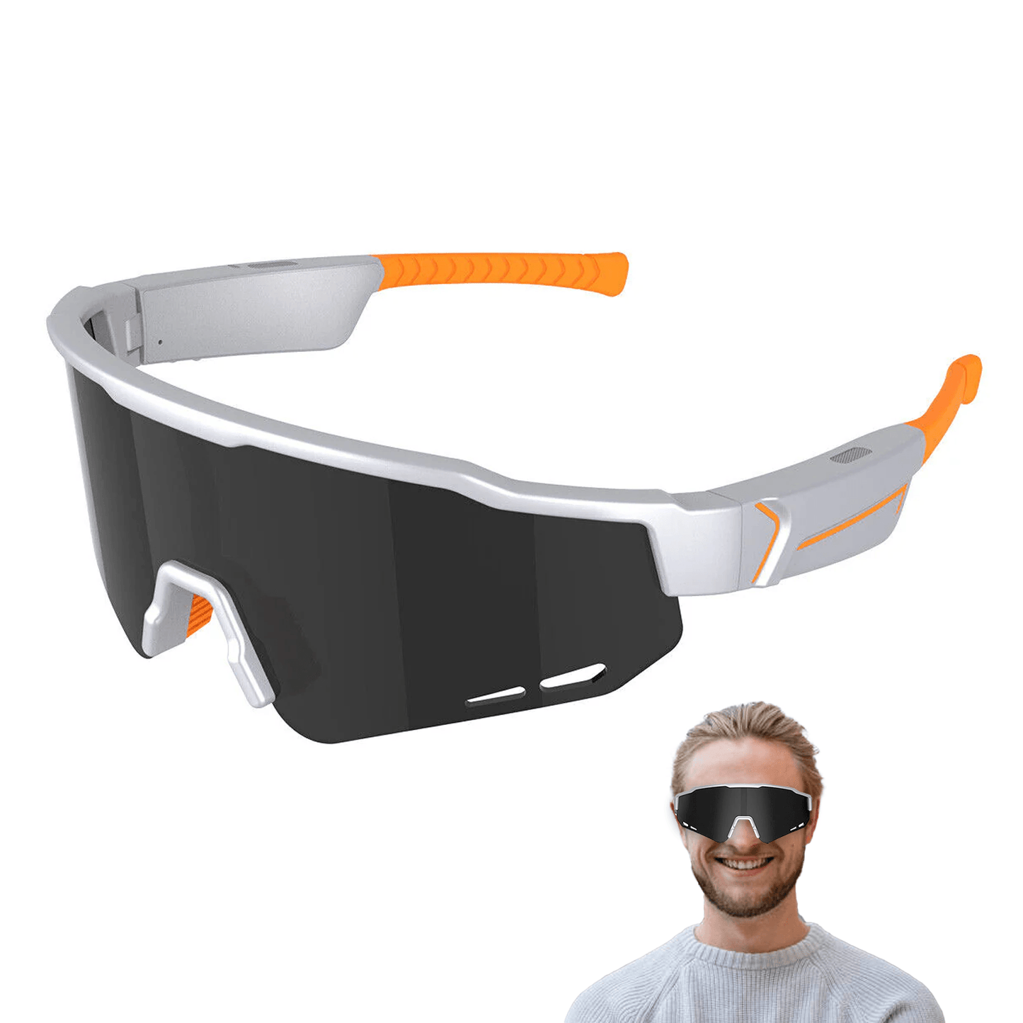 Smart Cycling Glasses - Bluetooth Headset With Sunglass, Cycling Bicycle Smart Glasses Bluetooth Audio Sunglasses / Open Ear Headphones
