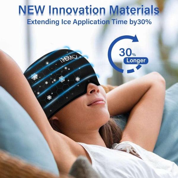 Headache and Migraine Relief Cap - Ice Mask or Hat for Migraines Tension Relief Dark and Cool Cap