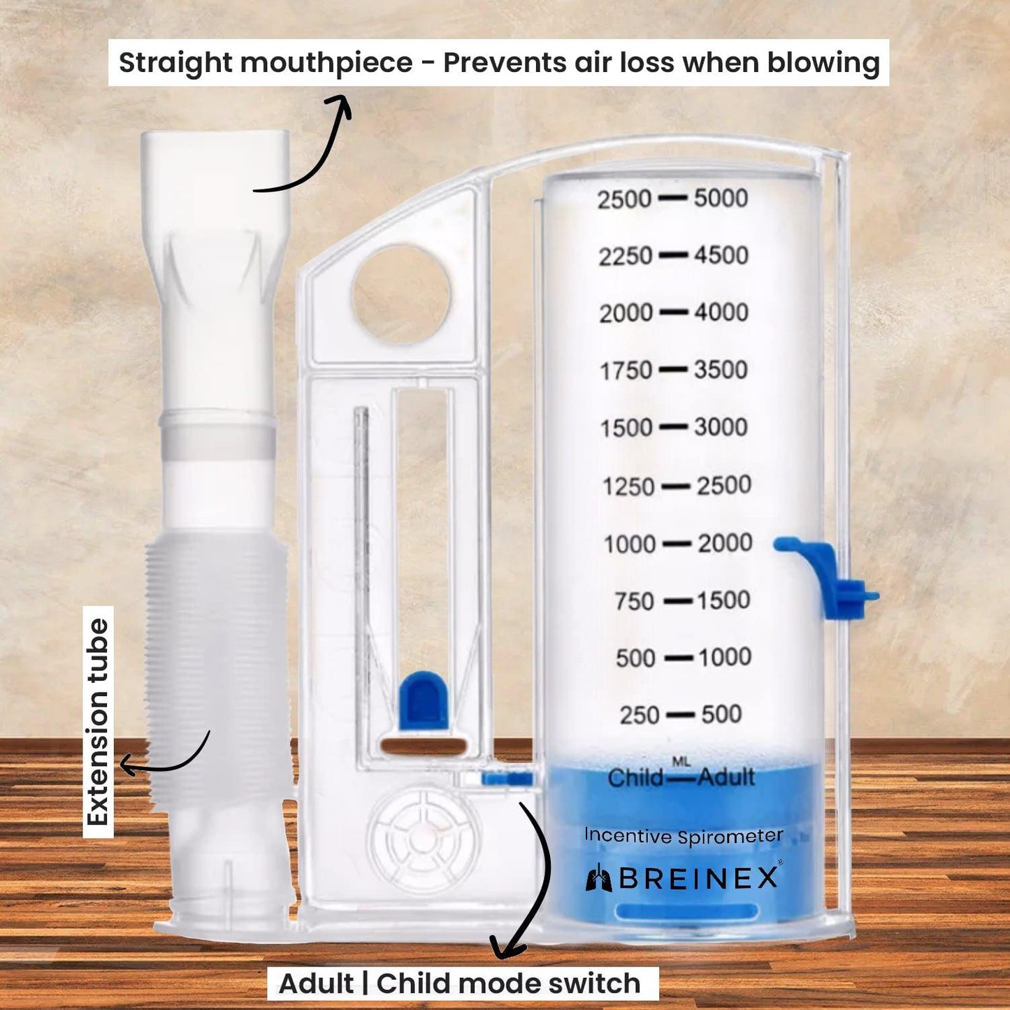 Lung Strengthening Device - Incentive Spirometer Breathing Exerciser Lung Function Deep Breath Trainer