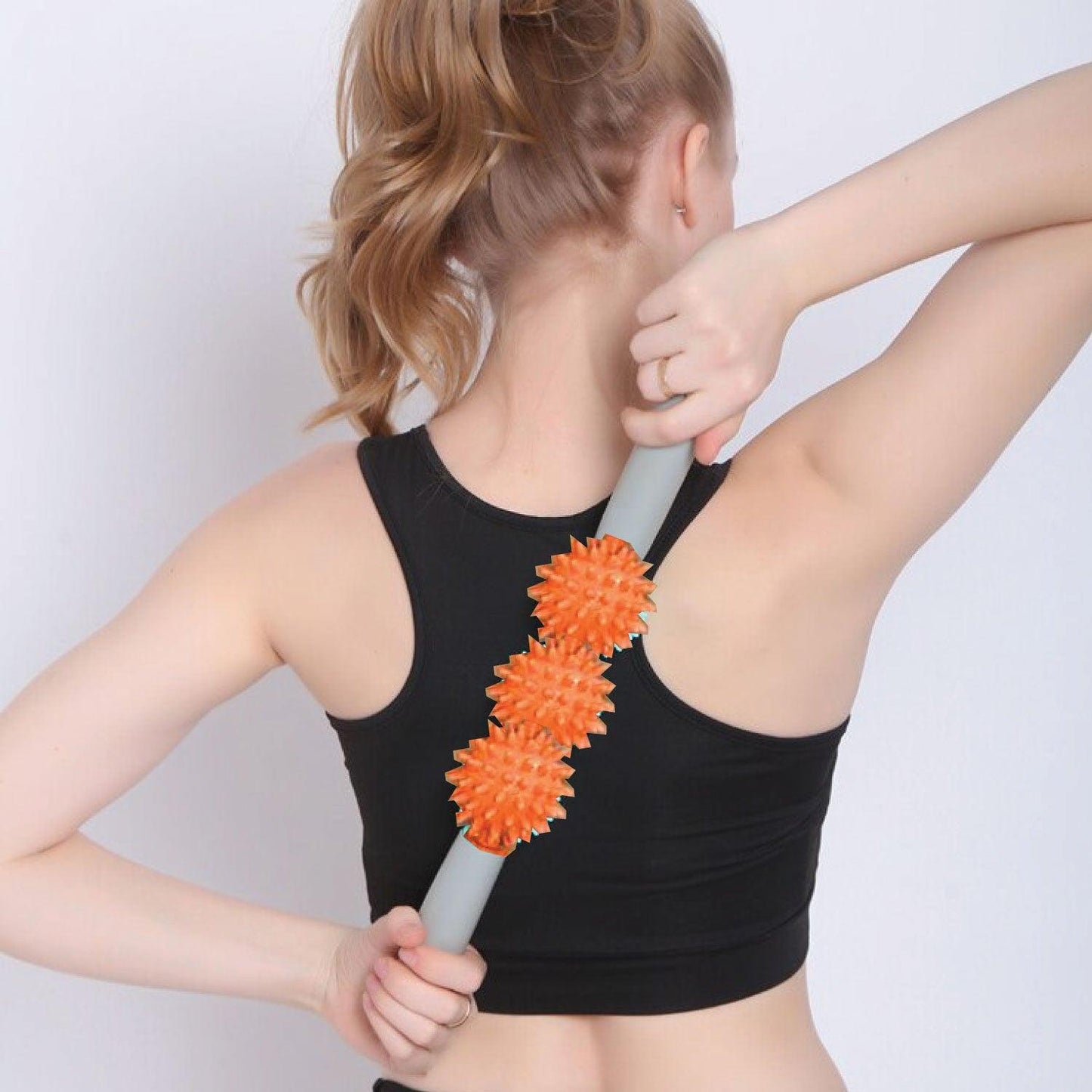 Roller Massage Stick - Cellulite Muscle Roller Stick with 3 Balls Blasting Release Deep Tissue Massager for Neck Leg Back Body