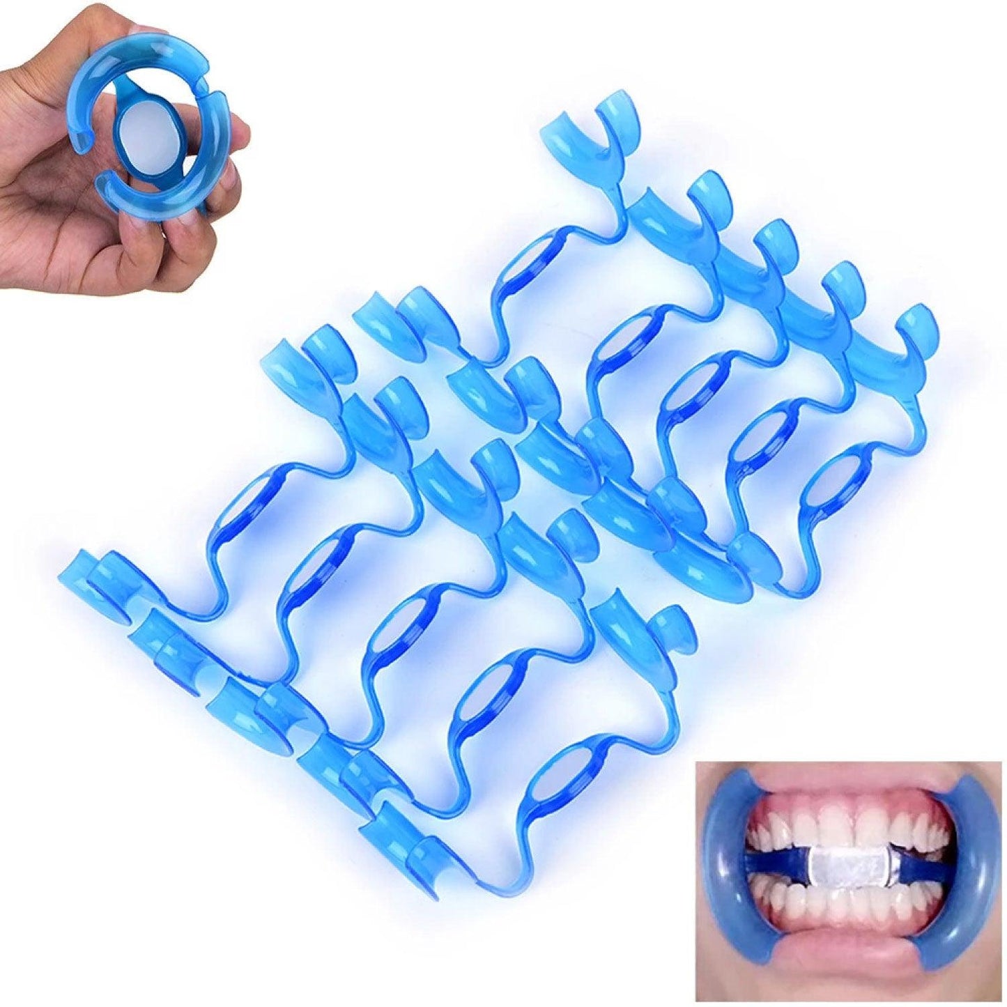 Cheek Retractors Dental - Mouth Opener 10pcs M Shape Blue Cheek Retractor Dental Mouth Opener Orthodontic Mouth Prop Opener Dental Treatment Kit