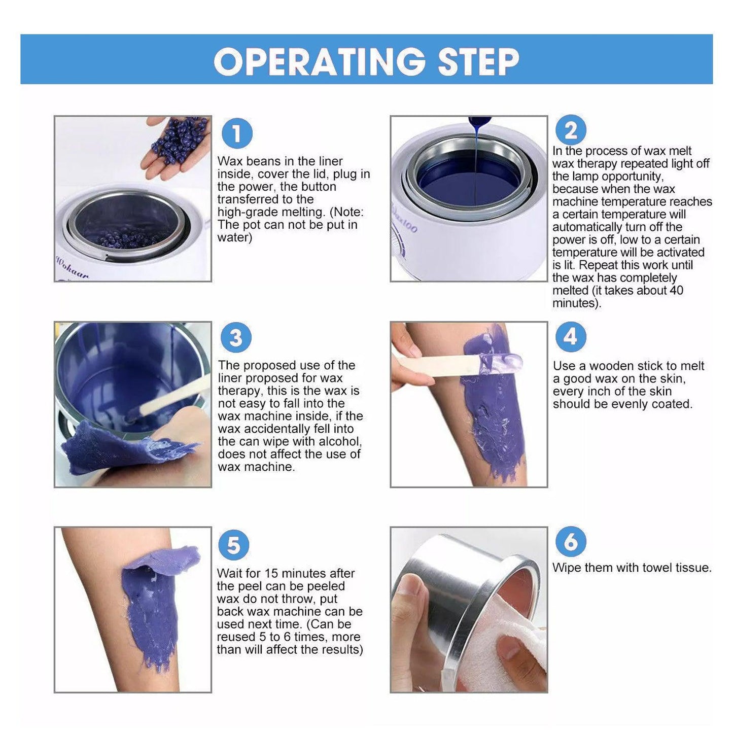 Wax Heater Warmer - Waxing Kit Depilatory Wax Beans Body Hair Removal