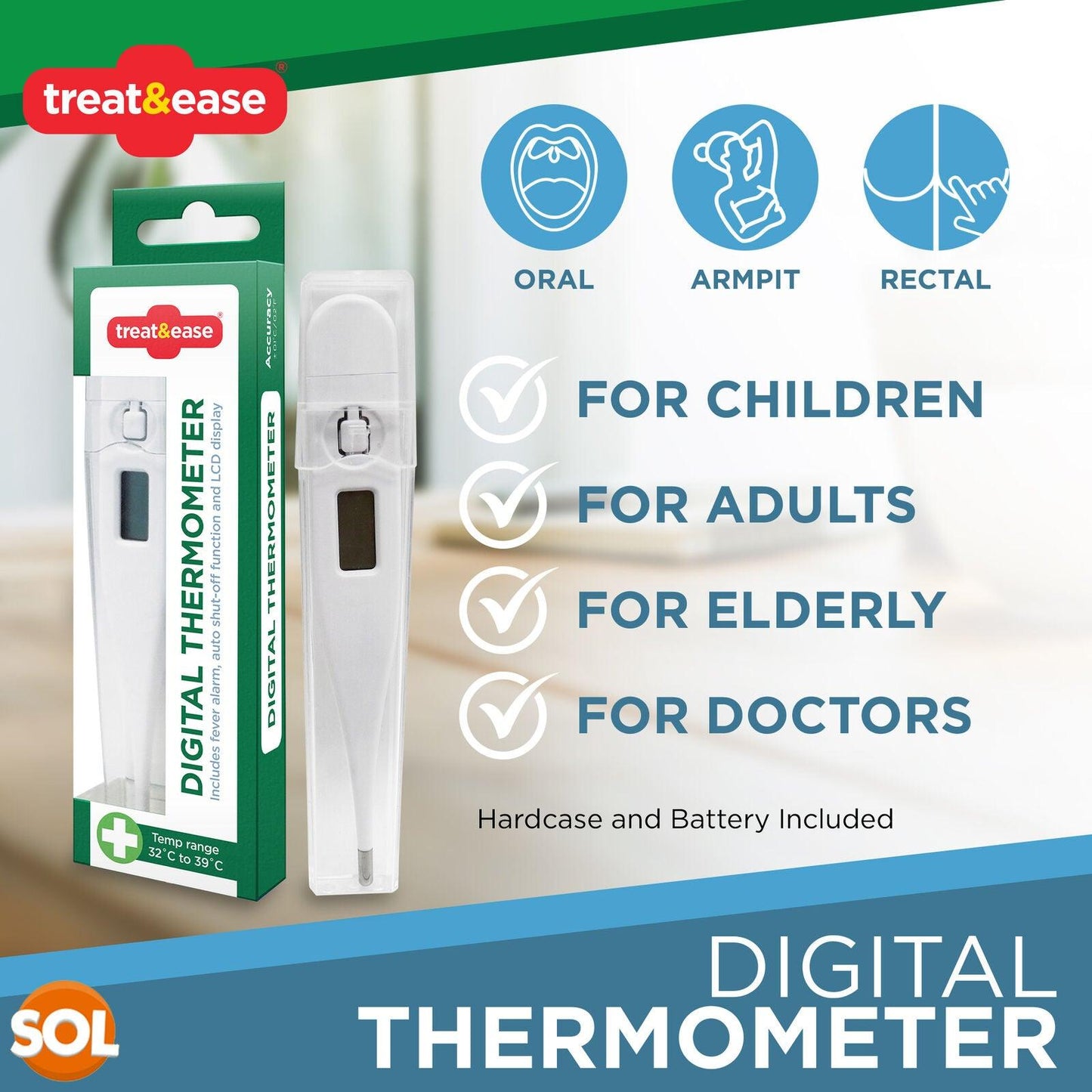 Best Digital Thermometer UK -  Baby Adult Oral Ear Body Arm Fever
