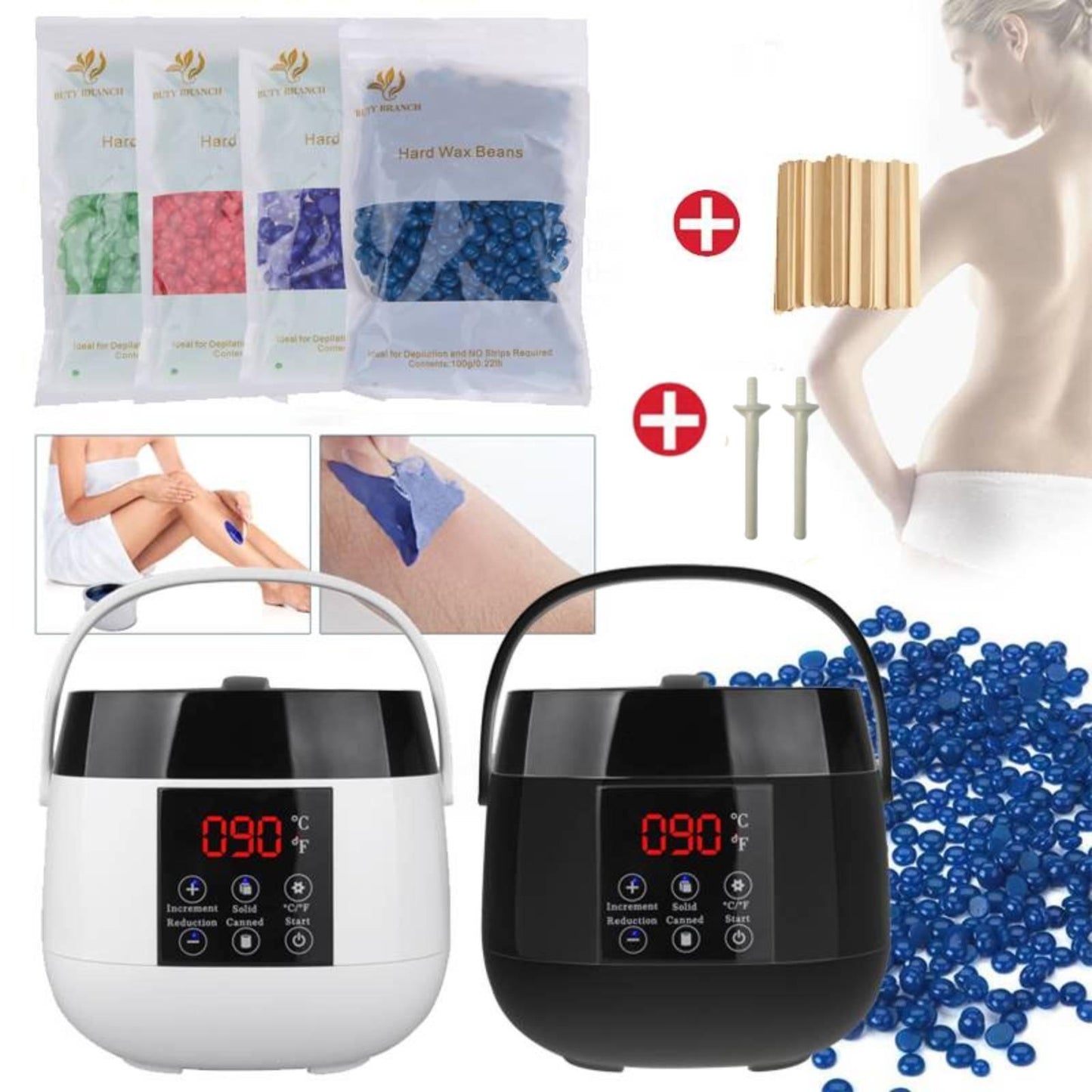 Wax Pot Kits - Wax Warmer Hair Removal Beauty Kit Heater Pot Depilatory Machine Waxing Beans