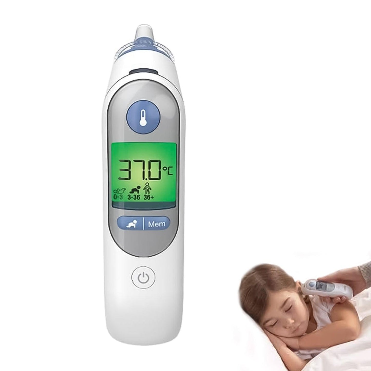 Digital Ear Thermometer - 7+ connect Ear thermometer | App Compatible Technology |  Colour-coded Digital Display | Baby And Infant Friendly
