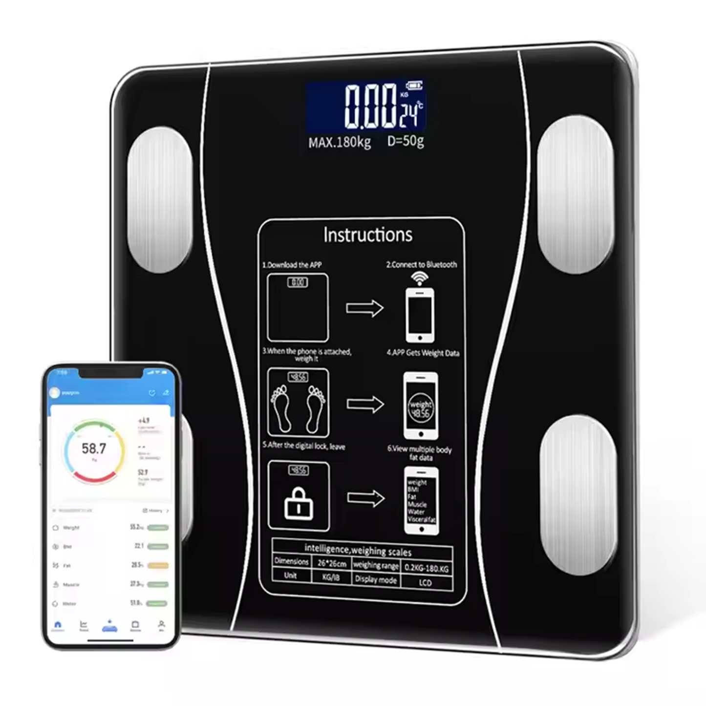 Digital Scales Bathroom - Weight Scales for Home Body weight scale, Digital Electronic Bathroom Scales