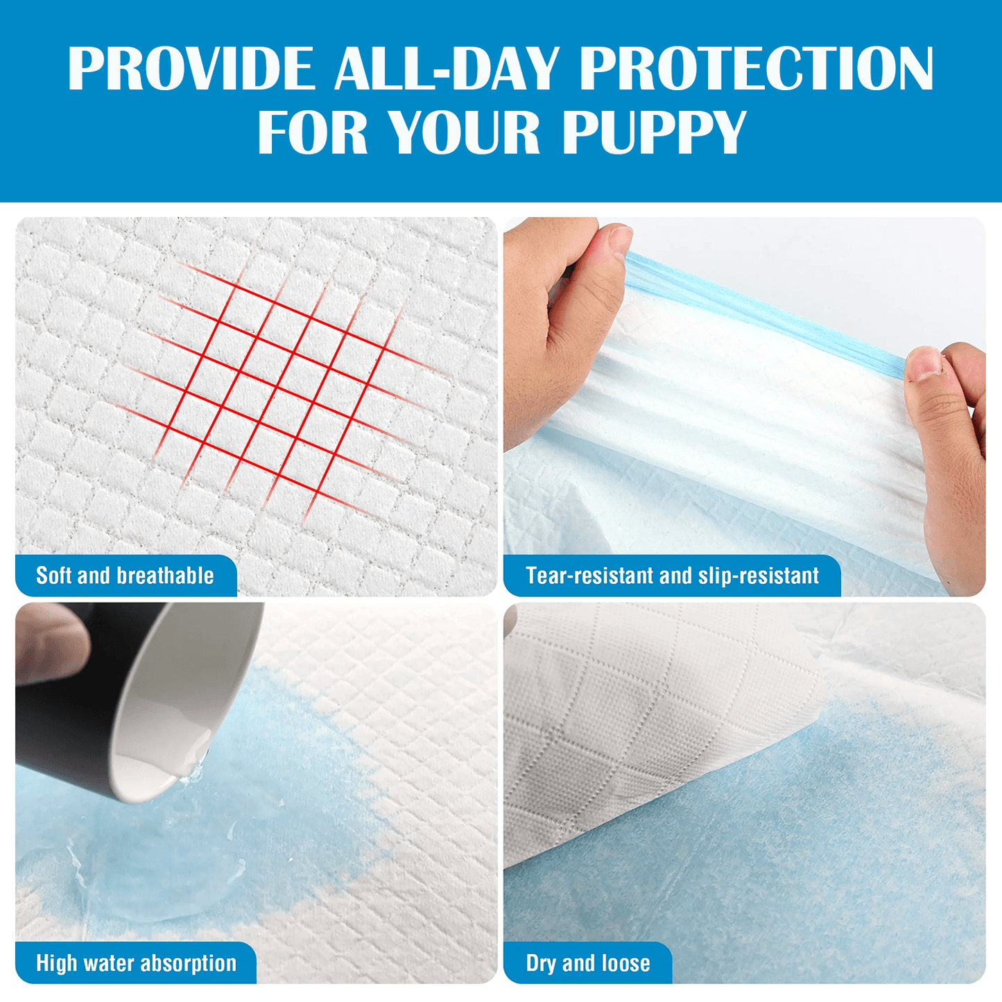 Pet Toilet Training Pads – 100pcs Super Absorbent Puppy Masts for Indoor & Outdoor Use