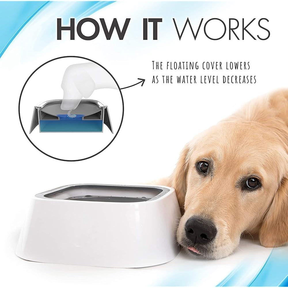 Non Spill Dog Water Bowls - 35oz Pet Water Bowl Splash Proof Dispenser Travel Portable Non Drip