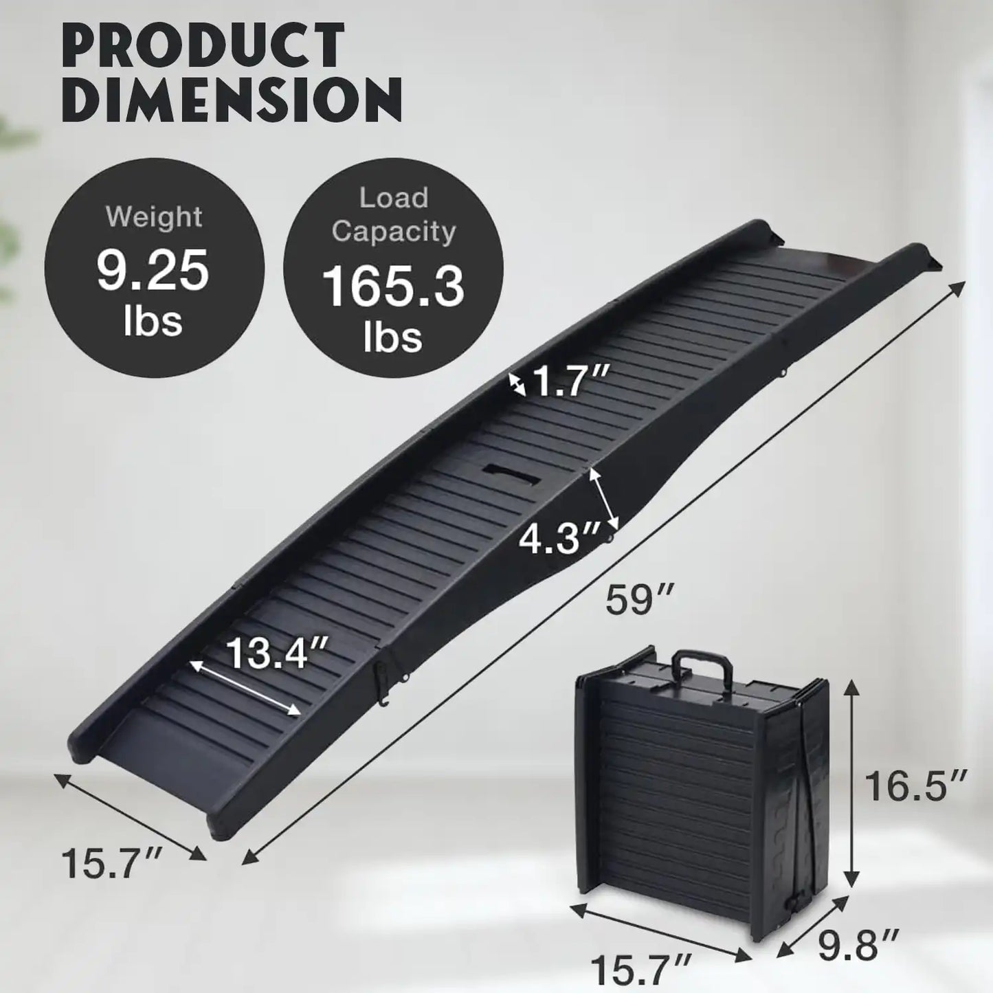 Dog Ramp for Car – Lightweight, Anti-Slip Pet Ramp for Safe Climbing