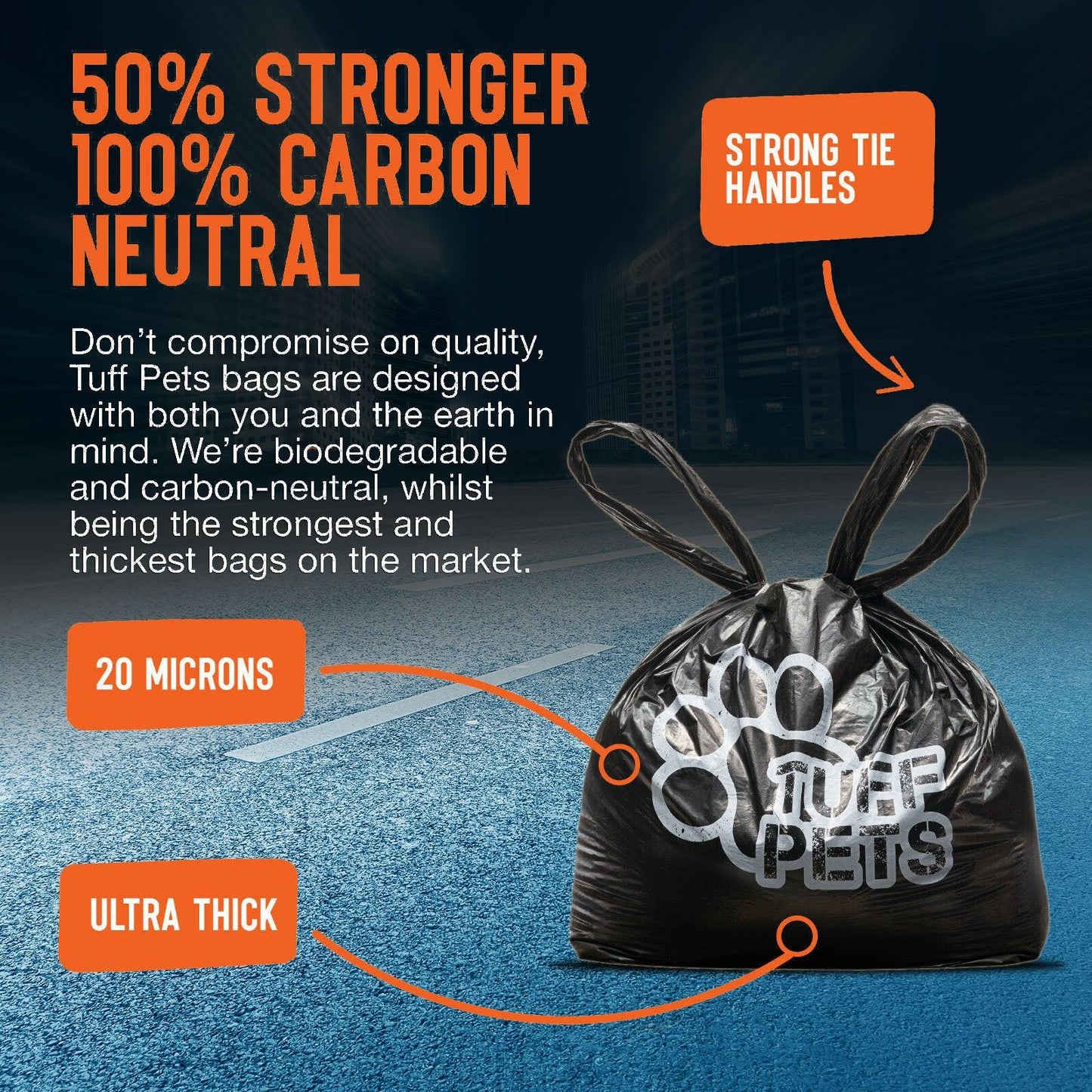 Biodegradable Poop Bags UK - Dog Poo Bags Stronger Doggie Bags with Tie Handles