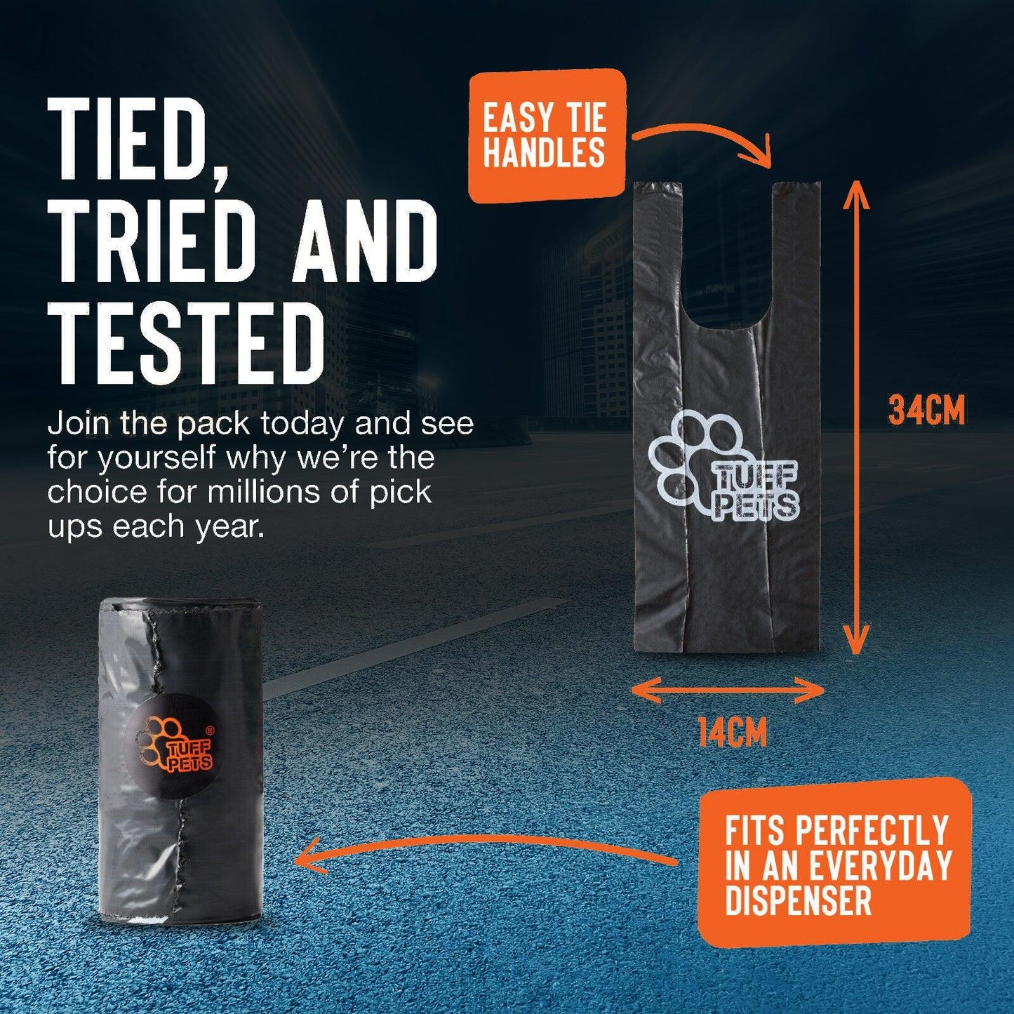 Biodegradable Poop Bags UK - Dog Poo Bags Stronger Doggie Bags with Tie Handles
