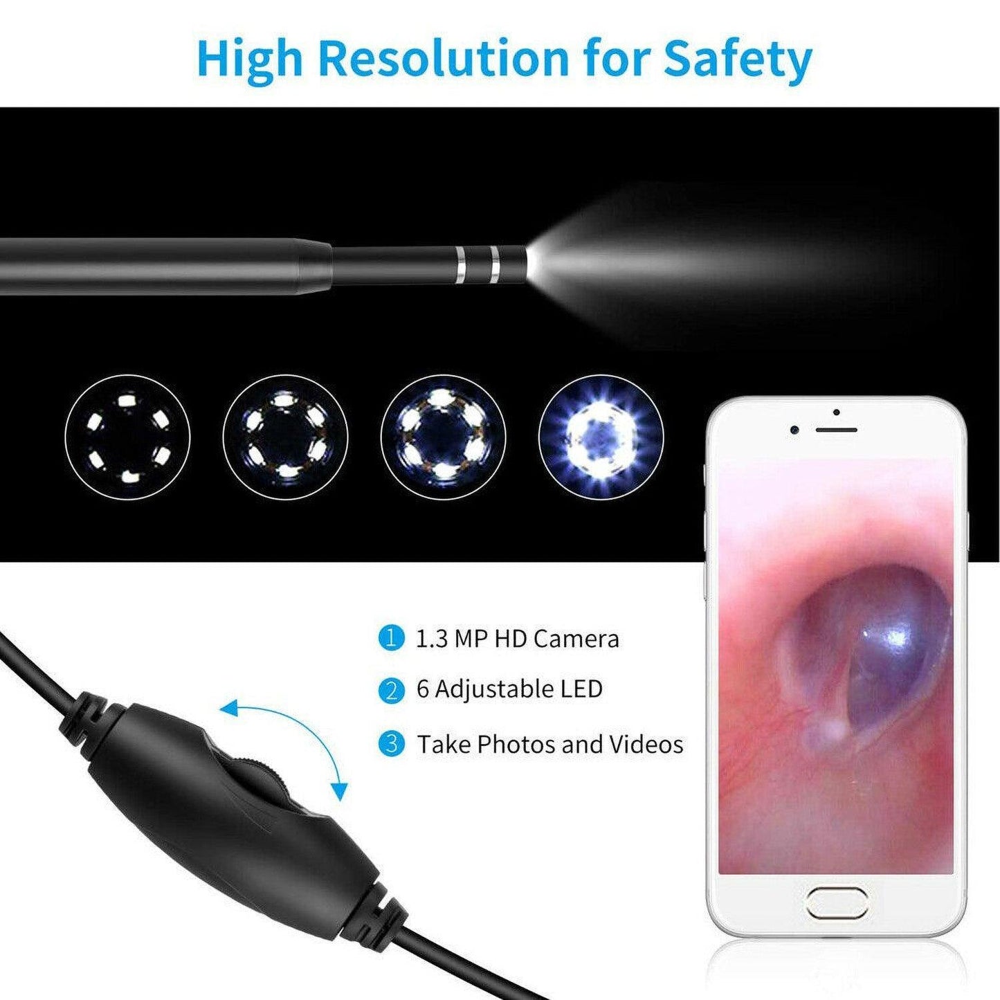 Ear Camera Wax Removal - Wireless WiFi Ear Wax Remover Camera Ear Endoscope Spoon Pick Cleaning Tool Kit