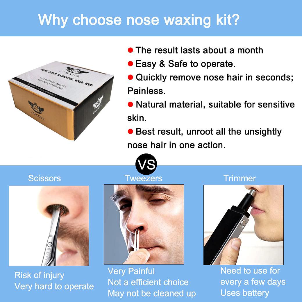 Nose and Ear Wax Kit -  Nose Ear Hair Removal Wax Kit Painless & Easy Mens Nasal Waxing Strip Remover