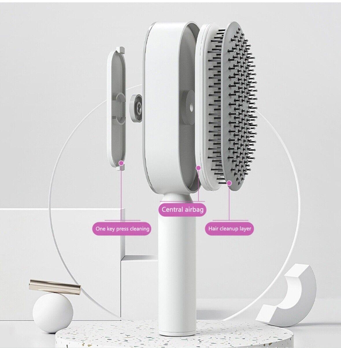 Self Cleaning Hair Brush - Air Cushion Comb Press Type Cleaning Design Comfortable Hair Brush
