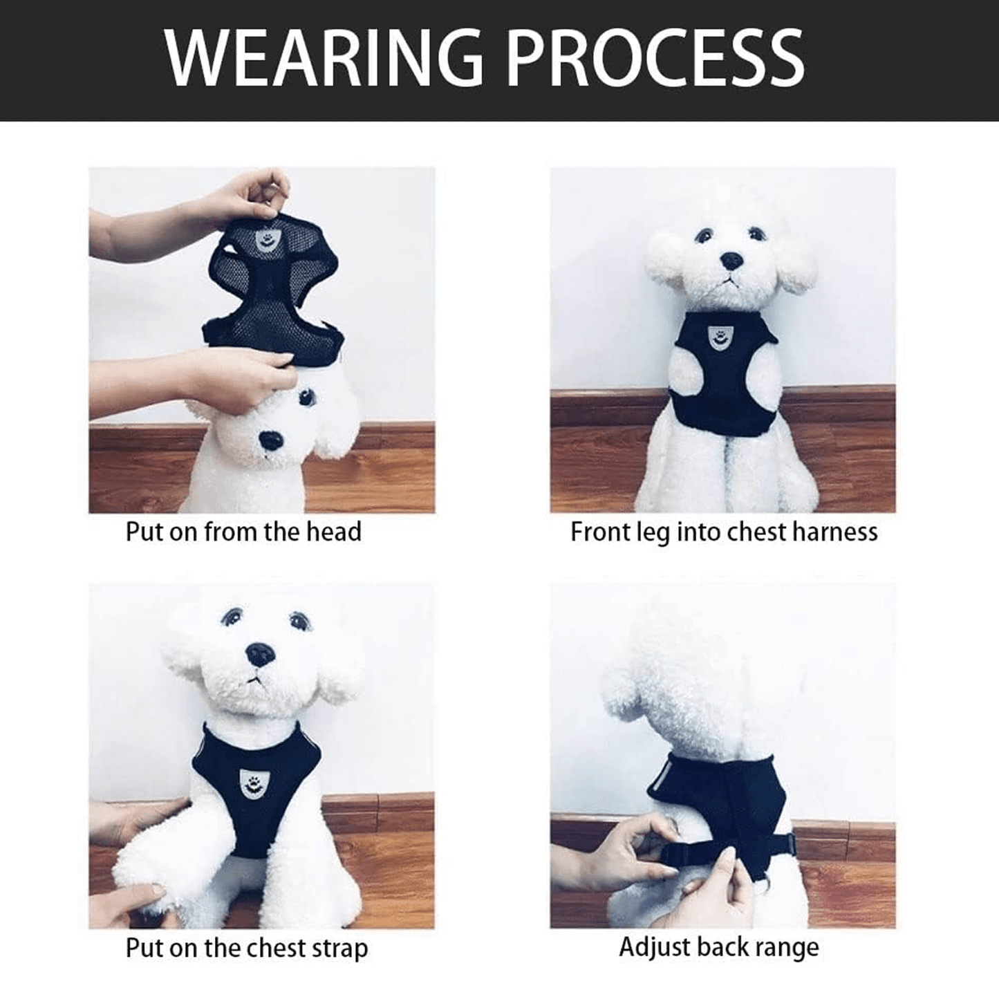 Pet Vest Harness – Adjustable Escape Proof Collar for Dogs & Cats with Leash