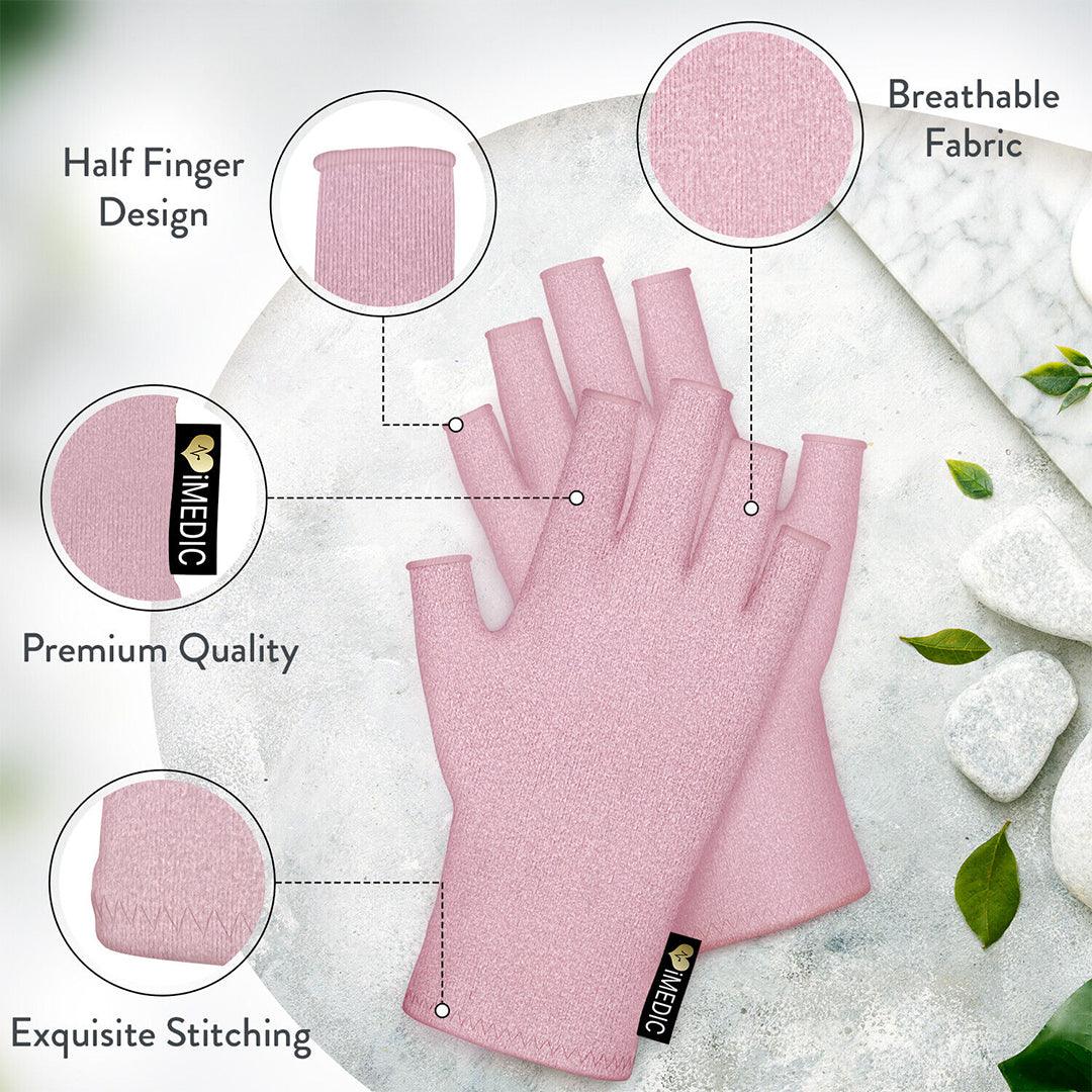 Compression Gloves for Arthritis - Fingerless Pain Relief Arthritic Hands Rheumatoid Anti Arthritis Elastic Gloves