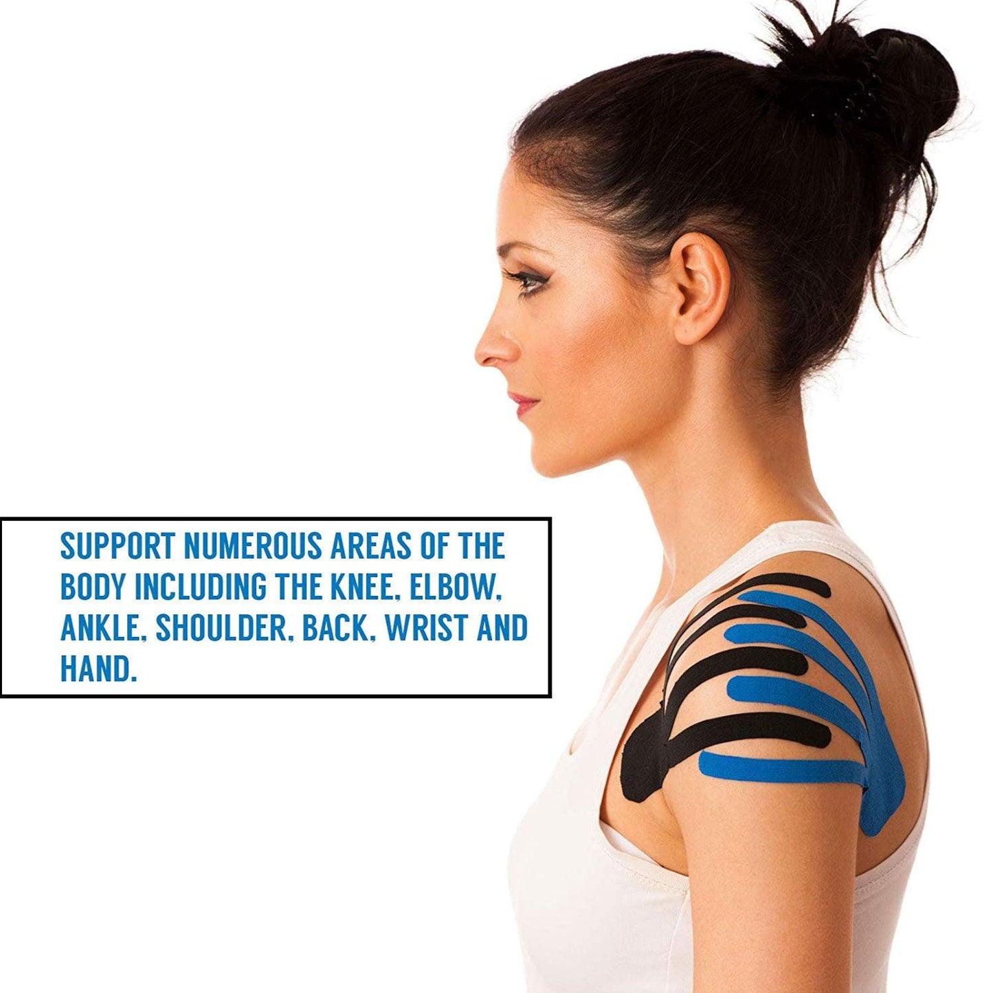 Muscle Kinesiology Tape - Physio Knee Support Recovery Muscle Sports Tape 5m Roll of Elastic Muscle Support Tape for Exercise, Sports & Injury Recovery