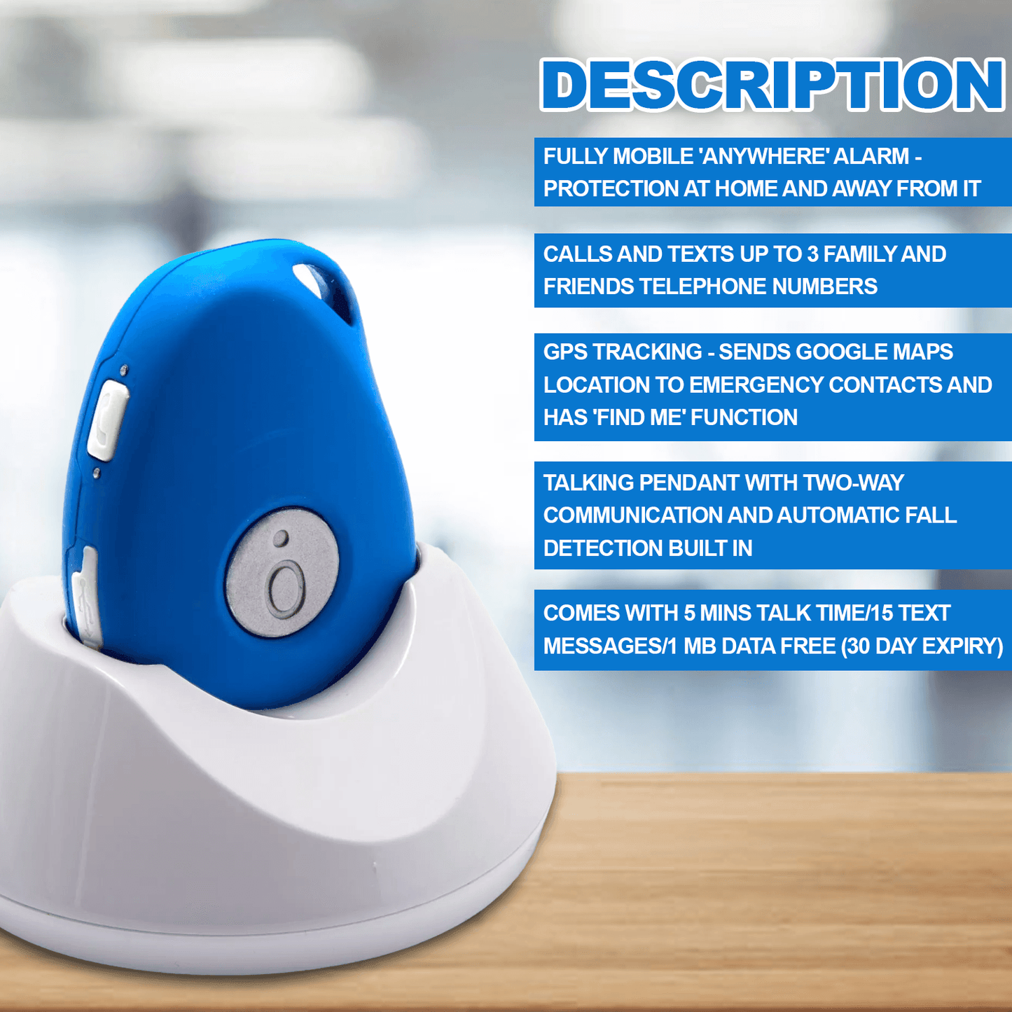 Fall Detection Devices-  Anywhere Elderly Alarm ,Fall Detect 100% Mobile Talking Pendant